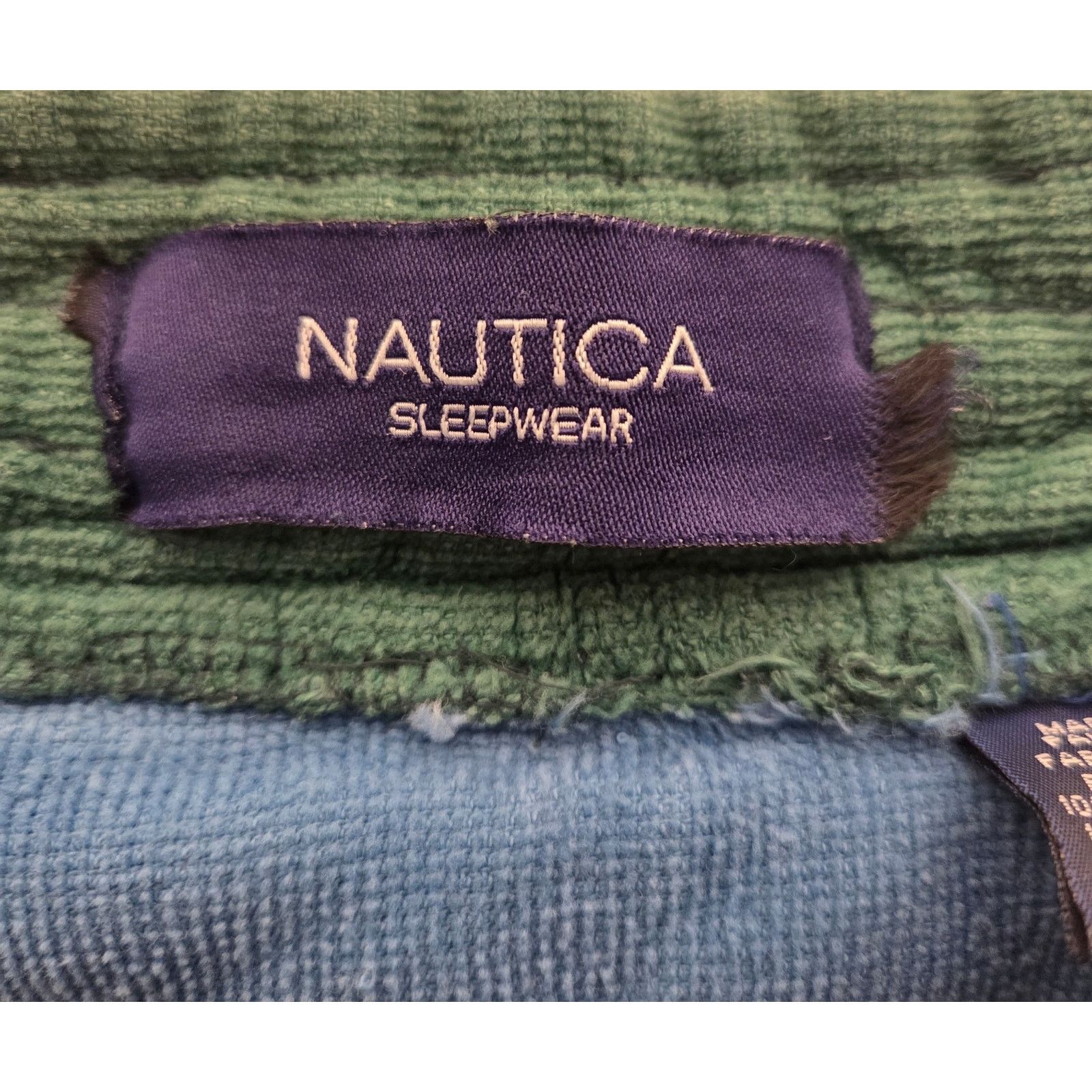Nautica Nautica Unisex Sleep/Bath Robe - Green with Blue Accent Size ONE SIZE - 6 Thumbnail