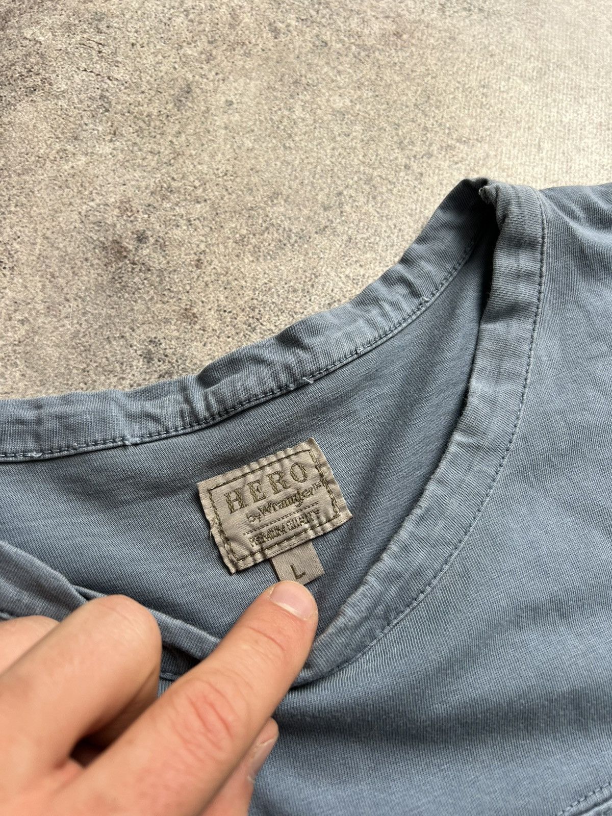 Vintage × Wrangler Wrangler Hero washed logo t shirt Size US L / EU 52-54 / 3 - 5 Thumbnail