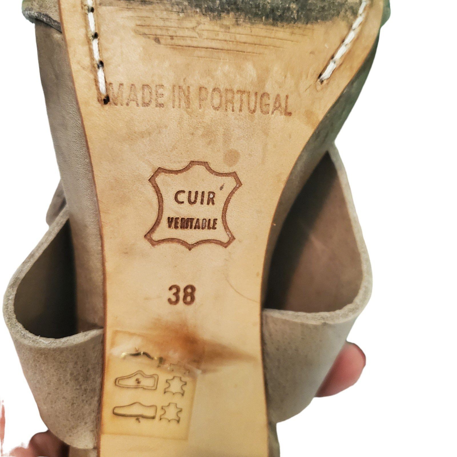 HUMANOID Humanoid Leather Wrap Heels Sandals taupe/Black Sz 38/8 Size US 8 / IT 38 - 7 Thumbnail