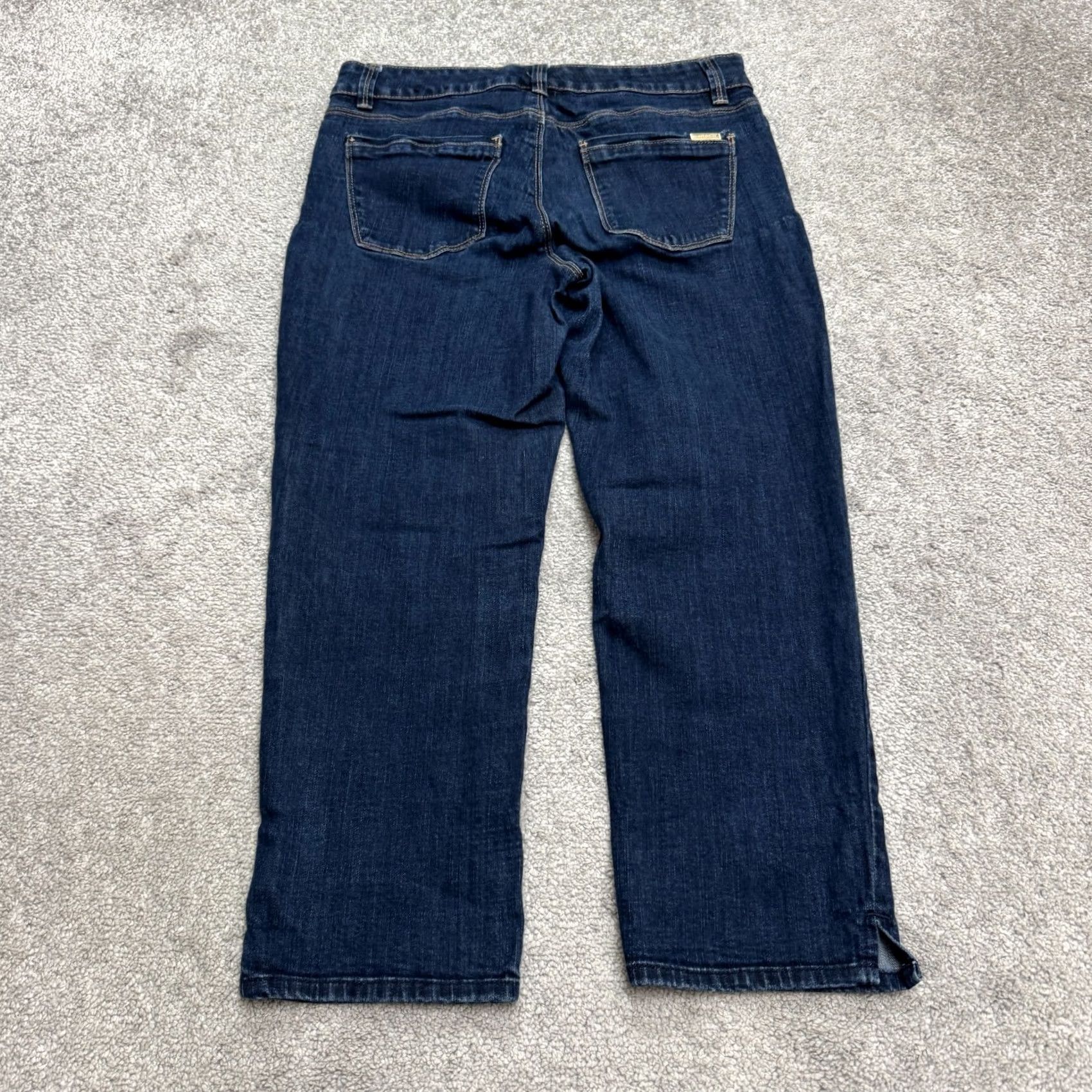 Vintage White House Black Market Slim Fit Cropped Denim Jeans Womens 12 Dark Wash Slit Denim Jeans B Blue City Streetwear Womens 12 XS-XL? Size 30" / US 8 / IT 44 - 2 Thumbnail