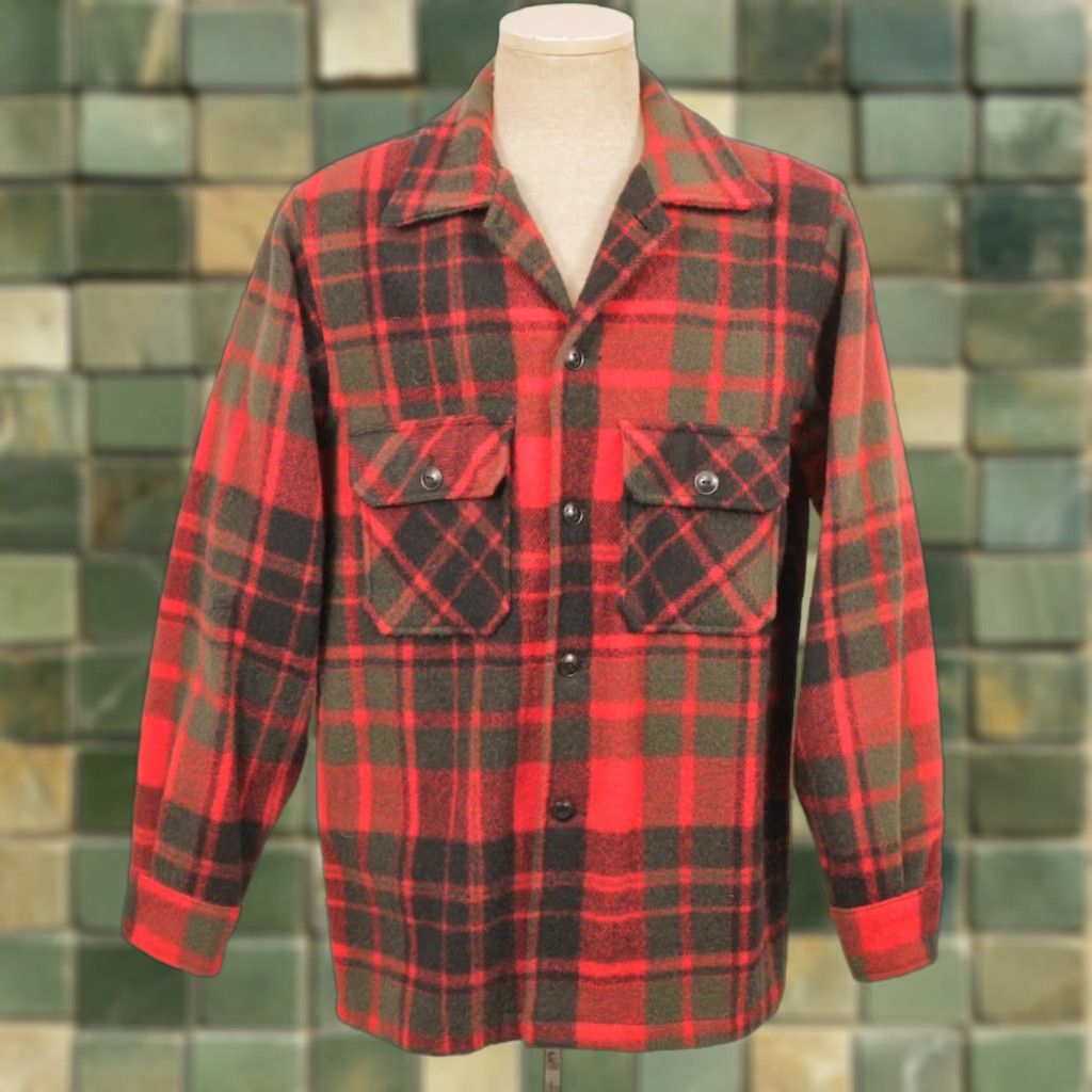 Vintage Woolrich Jacket Wool L 1970s Plaid Red Wool 2 Pocket VTG Mens Sz 42 Hunting Size US L / EU 52-54 / 3 - 1 Thumbnail