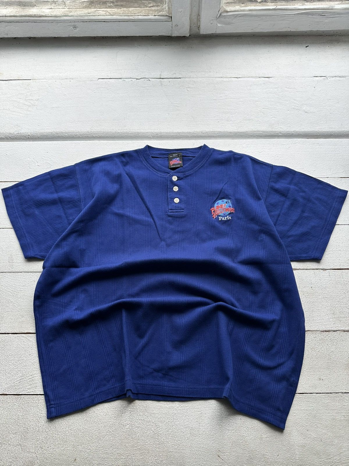 Planet Hollywood × Vintage VNTG🚨 90s Planet Hollywood tee shirt blue usa y2k button Size US M / EU 48-50 / 2 - 1 Thumbnail
