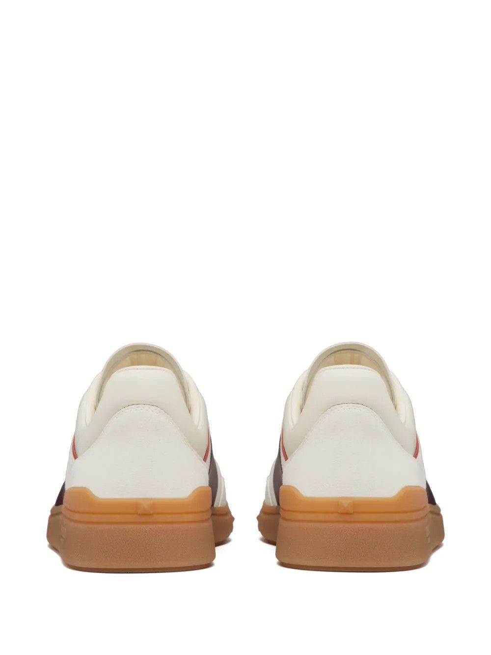 Valentino o1y0525 Logo Leather Low-Top Sneakers in White/Brown Size US 8.5 / EU 41-42 - 4 Thumbnail