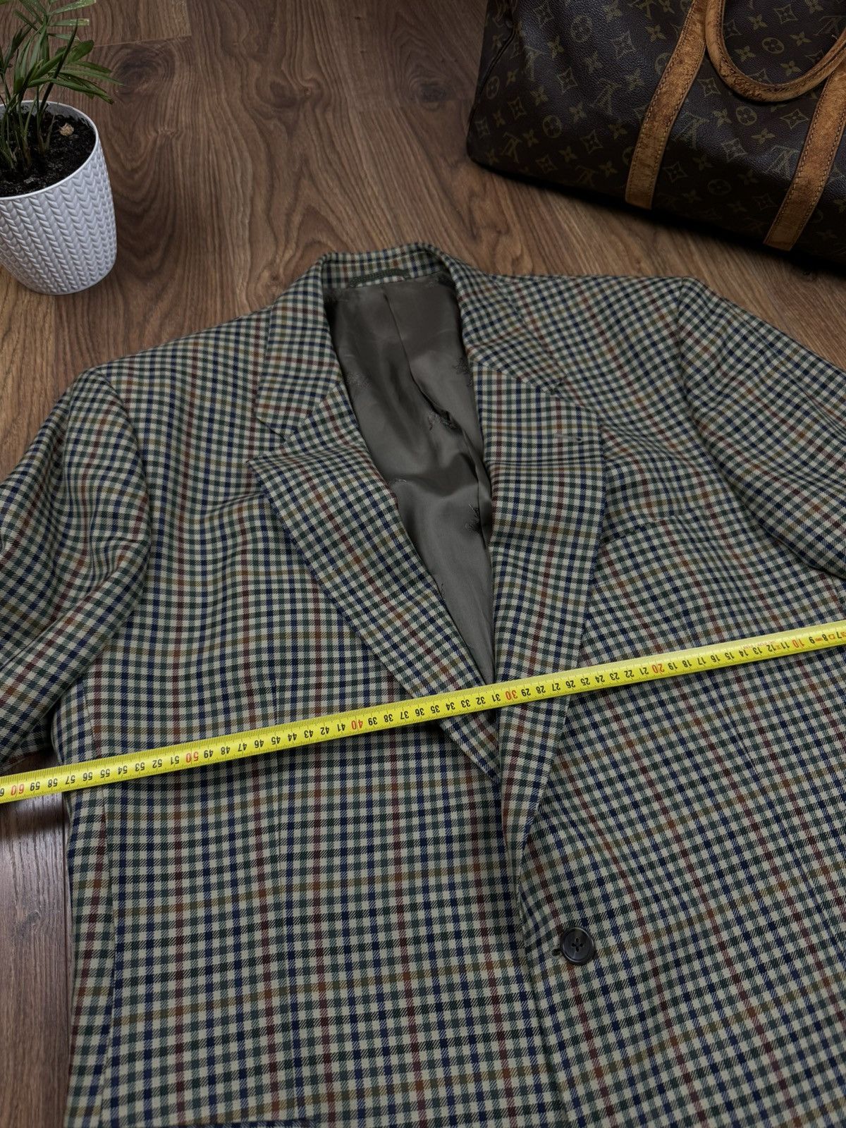 Burberry Vintage wool blazer Burberry Tweed original luxury item Size 42L - 5 Thumbnail