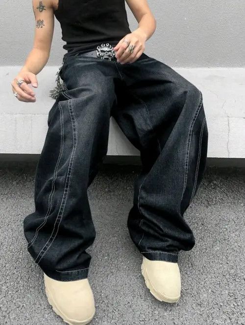 Japanese Brand Fujiwara x oue Loose Fit Wide Leg Casual Denim Pants Size US 37 - 5 Thumbnail