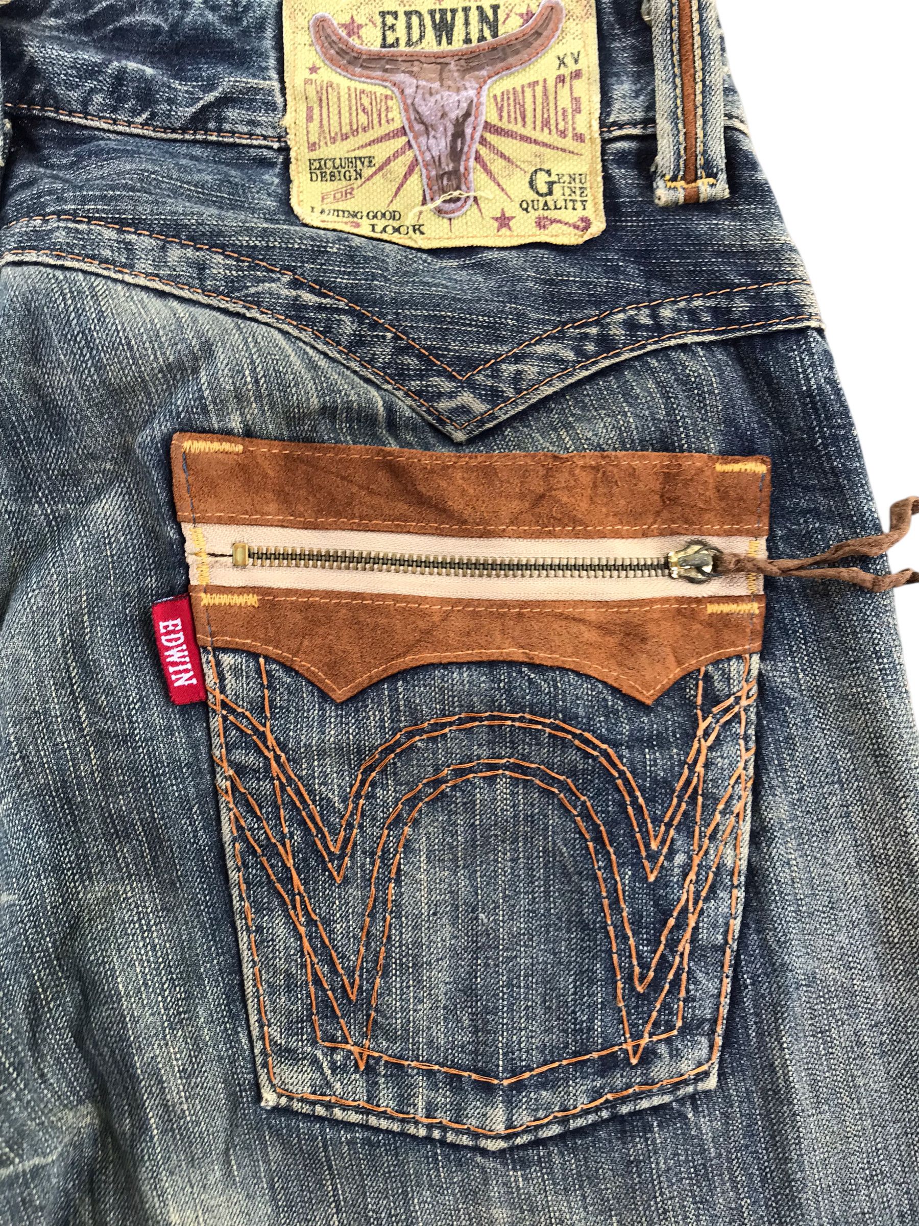 Tornado Mart Vtg 90s Edwin Japan Distressed Denim-Size 35-14th addiction Size US 35 - 3 Thumbnail