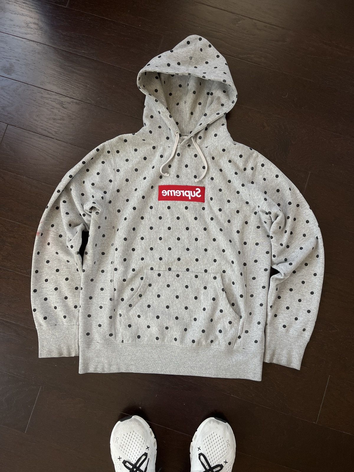 Supreme Supreme x CDG Polka Dot Box Logo Hoodie 2012 | Grailed