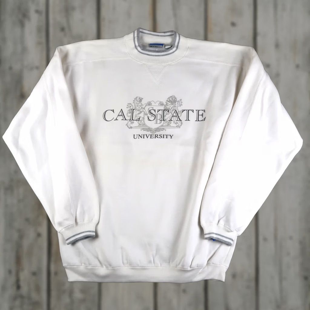Vintage Vintage Gear Sport Cal State University Crewneck Sweatshirt XL White Unisex Adults Shirts Sweatshirt 90s University Logo Heavyweight Embroidered Retro Size US XL / EU 56 / 4 - 1 Thumbnail