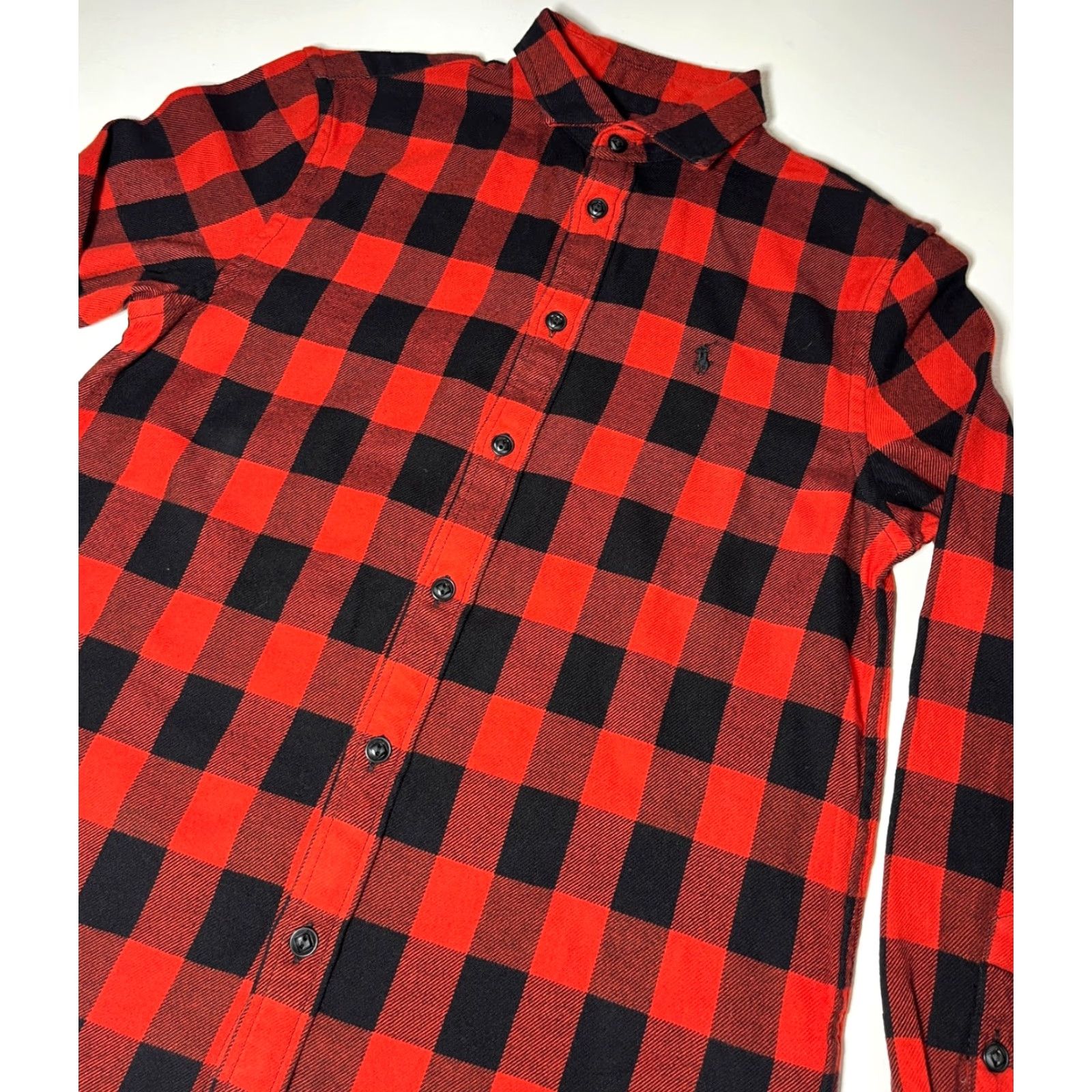 Polo Ralph Lauren VINTAGE Polo Ralph Lauren Shirt Relaxed Fit Plaid Cotton Twill Mens M Red Black Button-Up Collection, Designer Americana NWT New With Tags Size US M / EU 48-50 / 2 - 6 Thumbnail