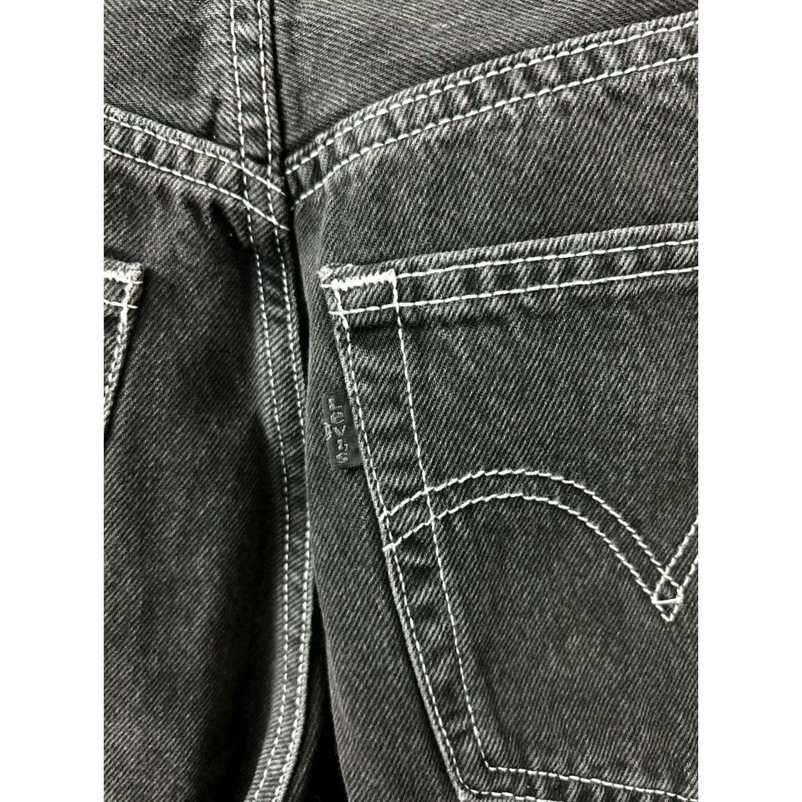 Levi's Levi's Ribcage Straight Ankle Jeans Womens 30x27 Black High Rise Button Fly Denim Cotton Blend 5-Pocket 90s Vintage Charcoal Wash Size 30" / US 8 / IT 44 - 6 Thumbnail
