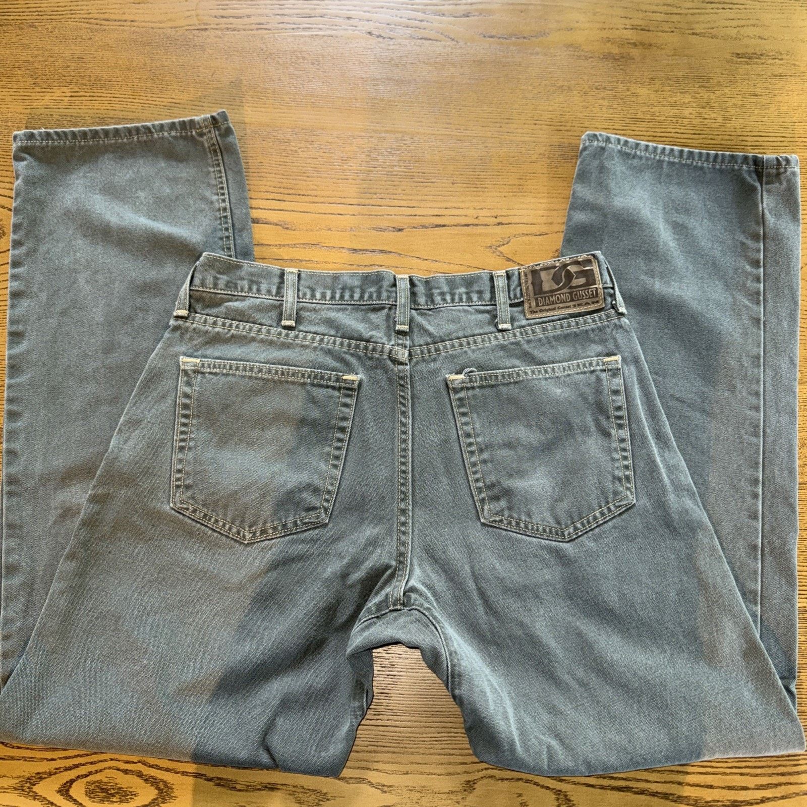 Other Diamond Gusset Canvas Work Pant Olive Green 34x31 Workwear Size US 34 / EU 50 - 3 Thumbnail