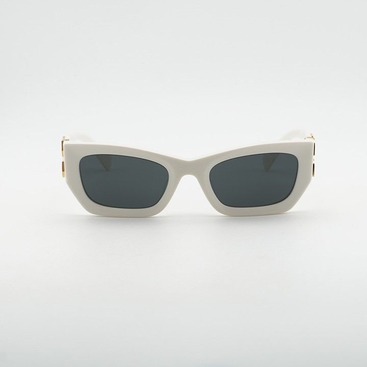 Miu Miu Miu Miu MU09WS 1425S0 Sunglasses White Cat Eye Frame Size ONE SIZE - 4 Thumbnail