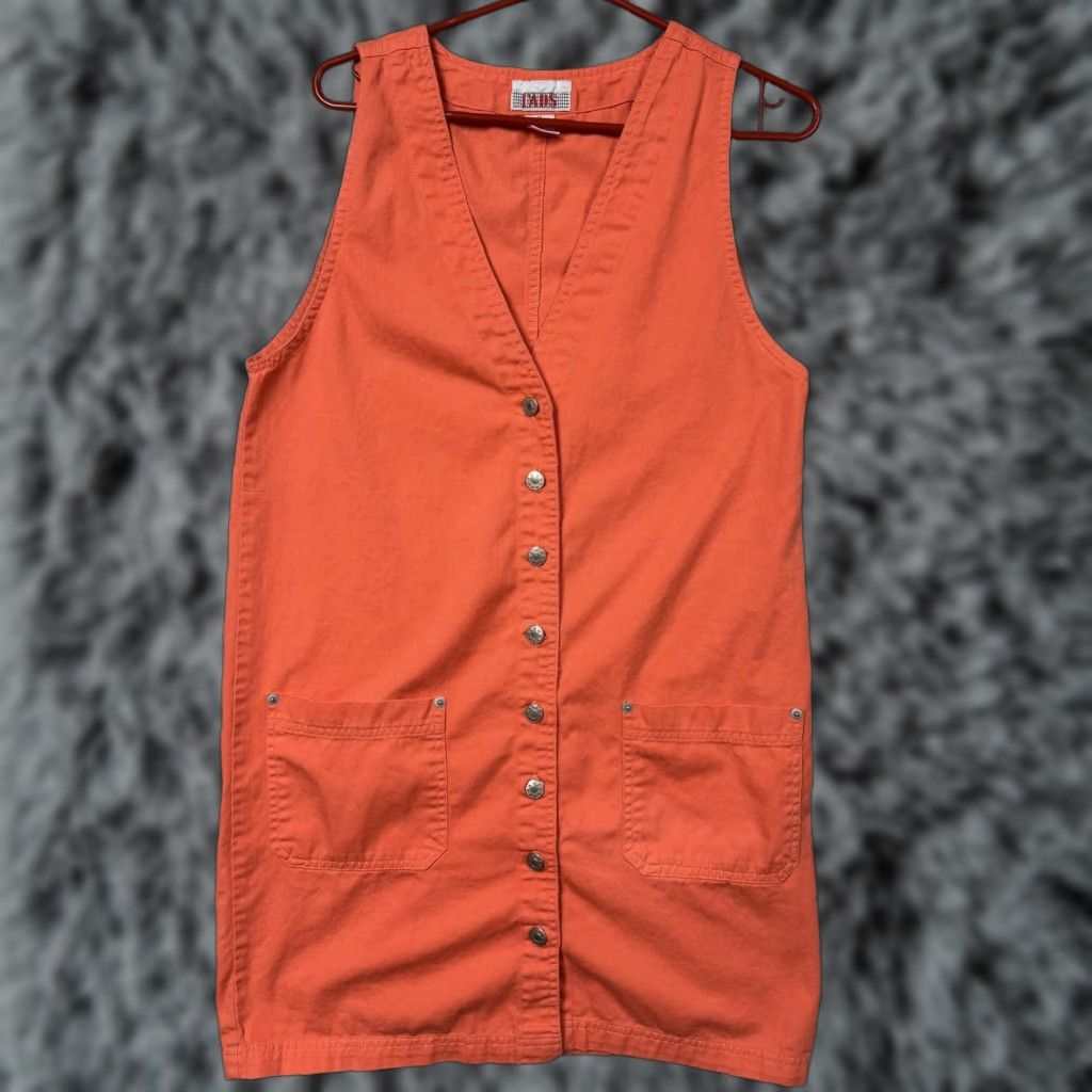 Vintage VINTAGE 90s Fads Jump er Dress M Snap Front Indie Grunge Art Teacher Pockets Size M / US 6-8 / IT 42-44 - 1 Thumbnail