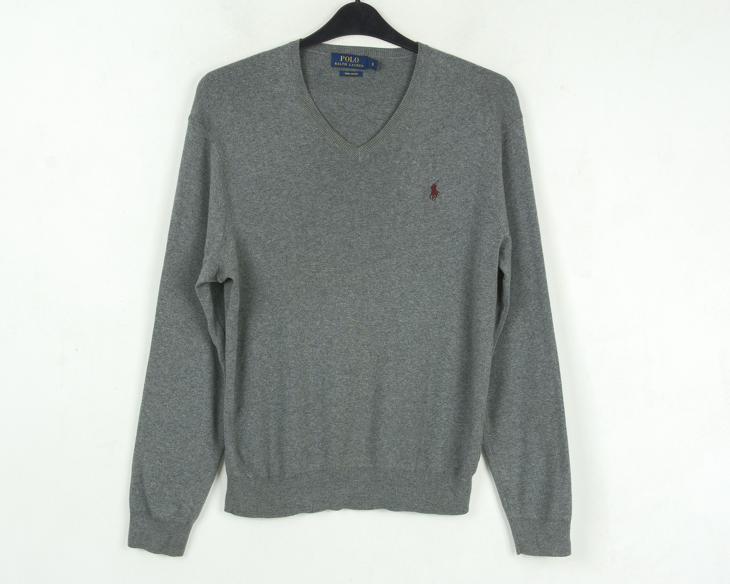 Polo Ralph Lauren Cotton Pullover Sweater Sweatshirt V-Neck Knit Long Sleeve Size US S / EU 44-46 / 1 - 1 Thumbnail