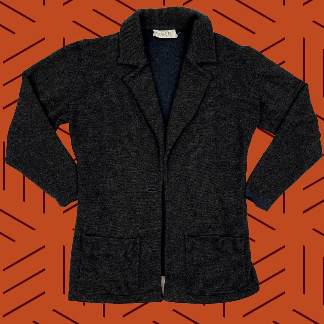Vintage VINTAGE St John Sportswear Blazer Jacket Womens S Gray Wool 1-Button Academia Luxe Prep Size S / US 4 / IT 40 - 1 Thumbnail