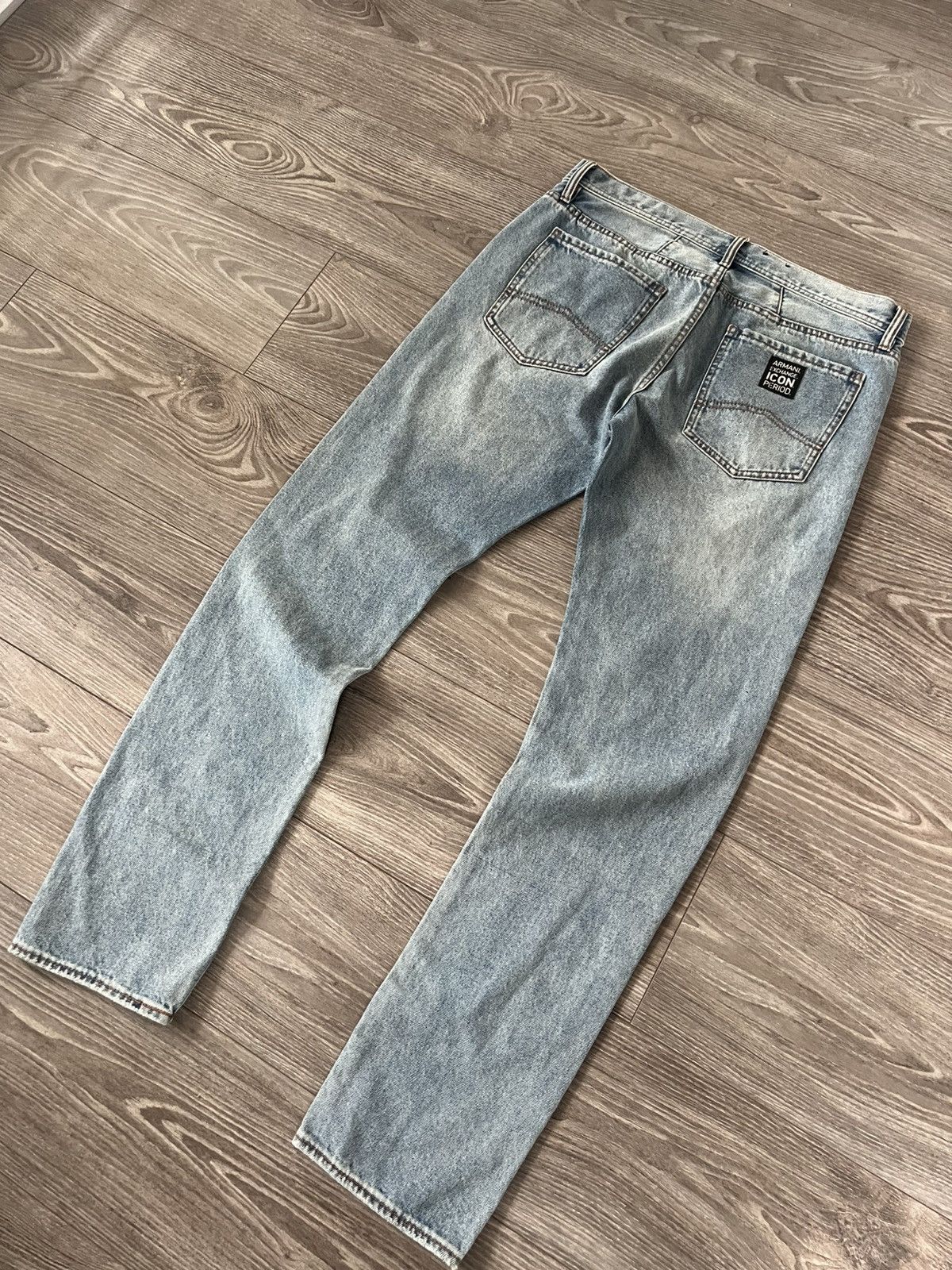 Armani Exchange × Designer ‼️Armani Excange J13 Icon Period Box Logo Denim Jeans‼️ Size US 33 - 4 Thumbnail