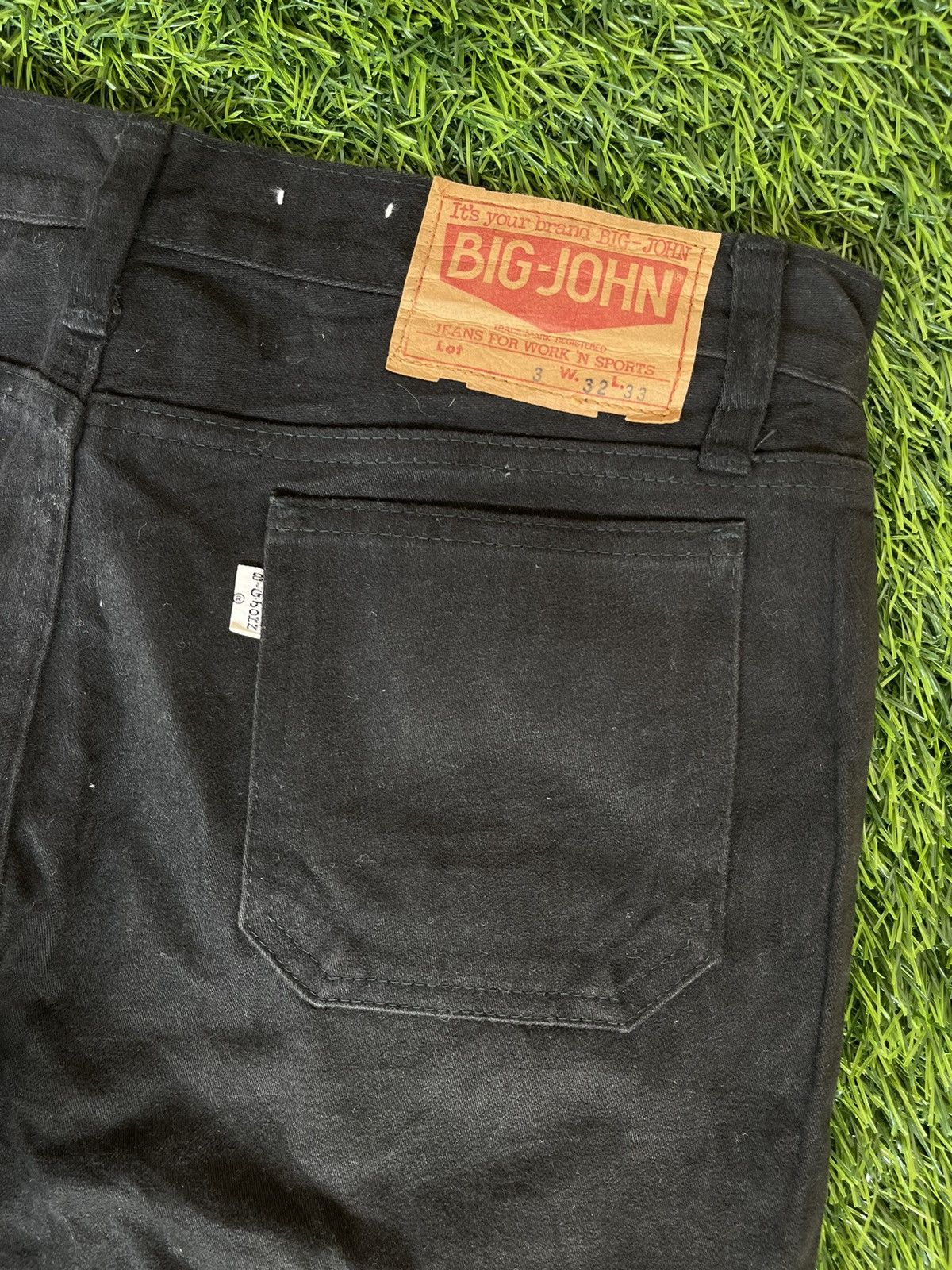 Big John True Vintage🔥BIG JOHN🔥Flared Bush Pants Black Denim 80s Size US 31 - 10 Thumbnail