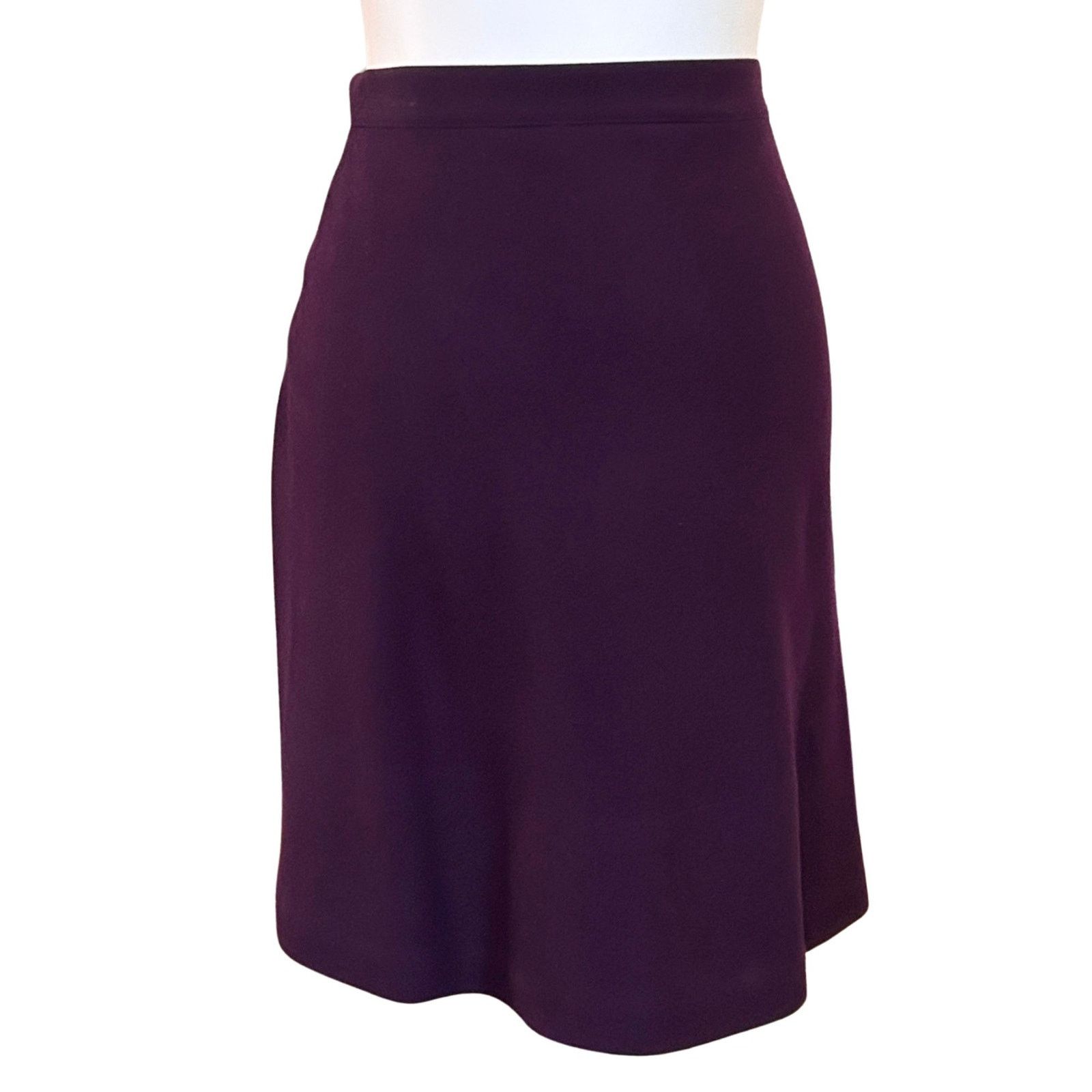 Alaia Rare Alaïa Paris Plum Wool Skirt w/ Sculptural Pleating 1990 Size 26" / US 2 / IT 38 - 2 Thumbnail