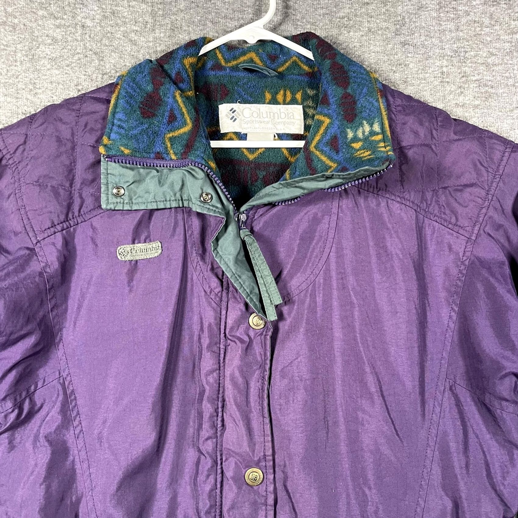 Vintage VINTAGE Columbia Jacket Womens XL Purple Fleece Lined Hooded Nylon Parka 90s Size XL / US 12-14 / IT 48-50 - 2 Thumbnail