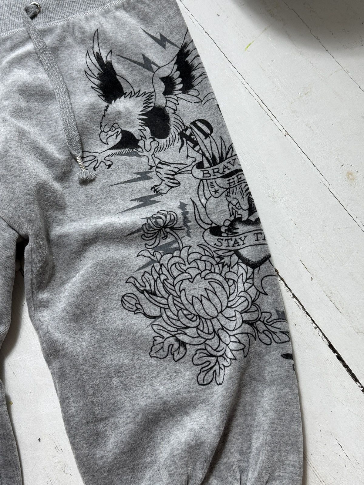 Ed Hardy VINTAGE ED HARDY VELOUR 2000s PRINTED TRACKSUIT / SET Size M / US 6-8 / IT 42-44 - 14 Thumbnail