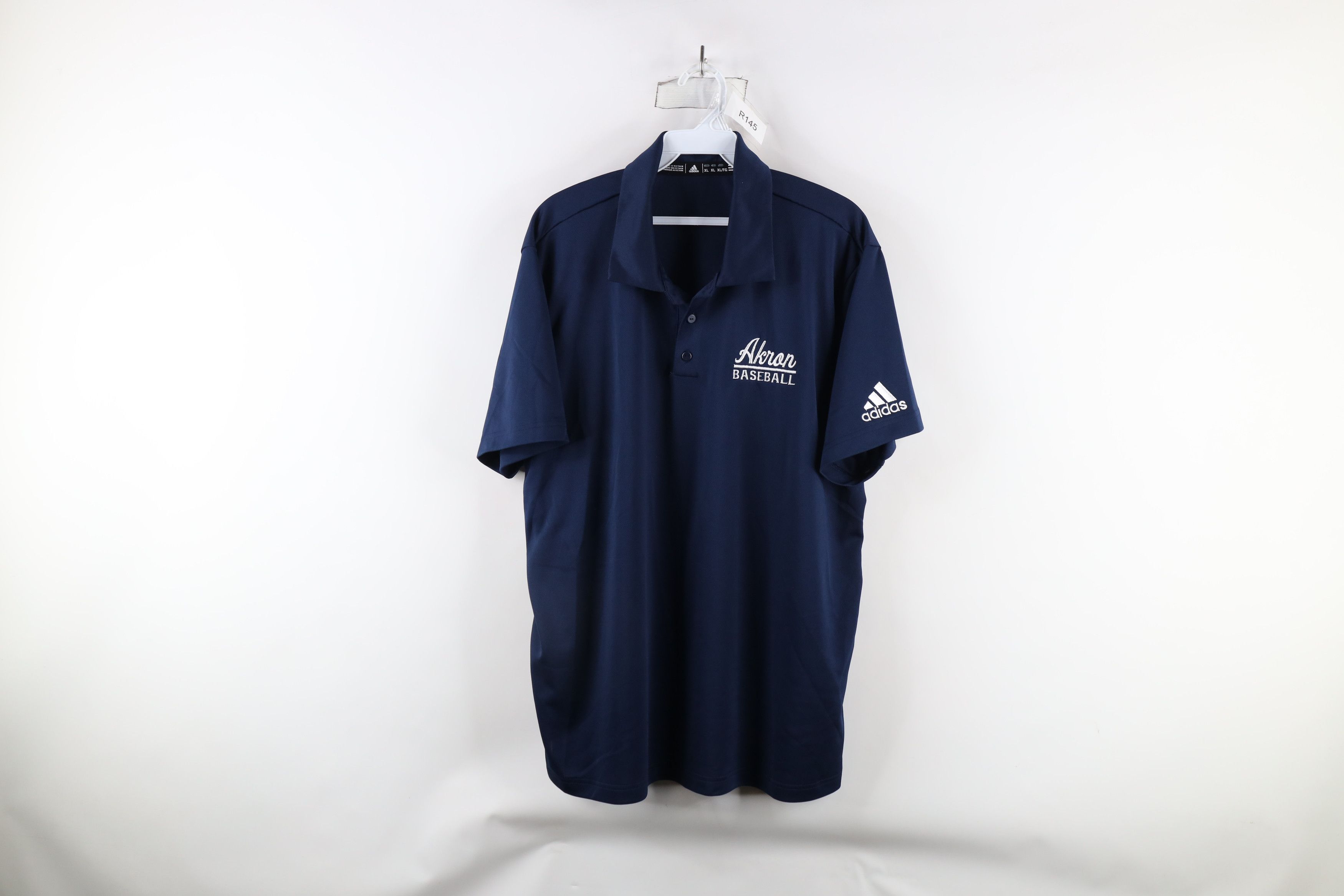 Adidas × Vintage Adidas University of Akron Baseball Collared Polo Shirt Blue Size US XL / EU 56 / 4 - 1 Thumbnail