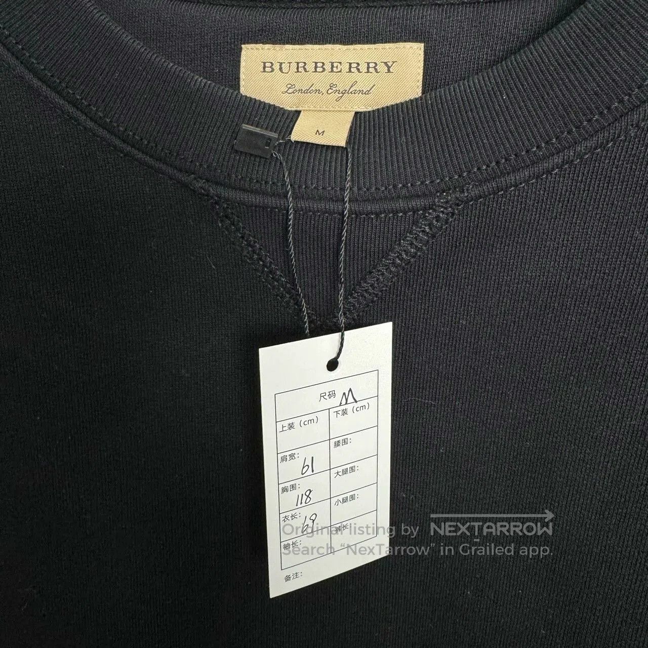 Burberry Burberry Black Logo Sweatshirt with Plaid. Size US M / EU 48-50 / 2 - 3 Thumbnail