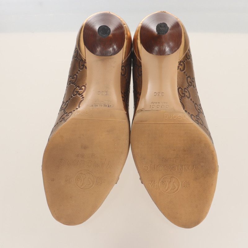 Gucci Gucci Metallic High Heels with Logo Design Size US 6.5 / EU 39-40 - 2 Thumbnail