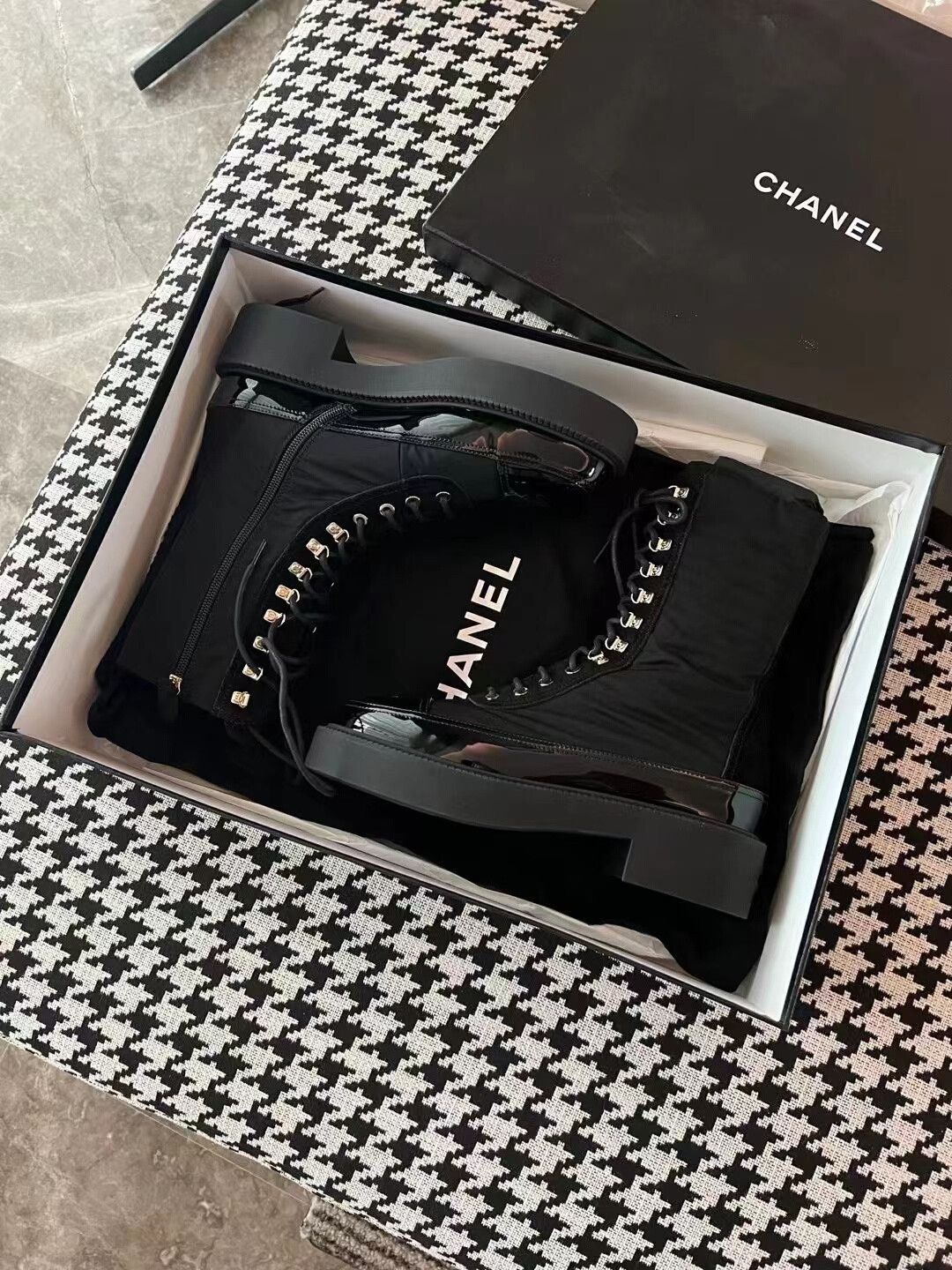 Chanel Chanel Black Martin Boots for Women Size US 8 / IT 38 - 1 Thumbnail