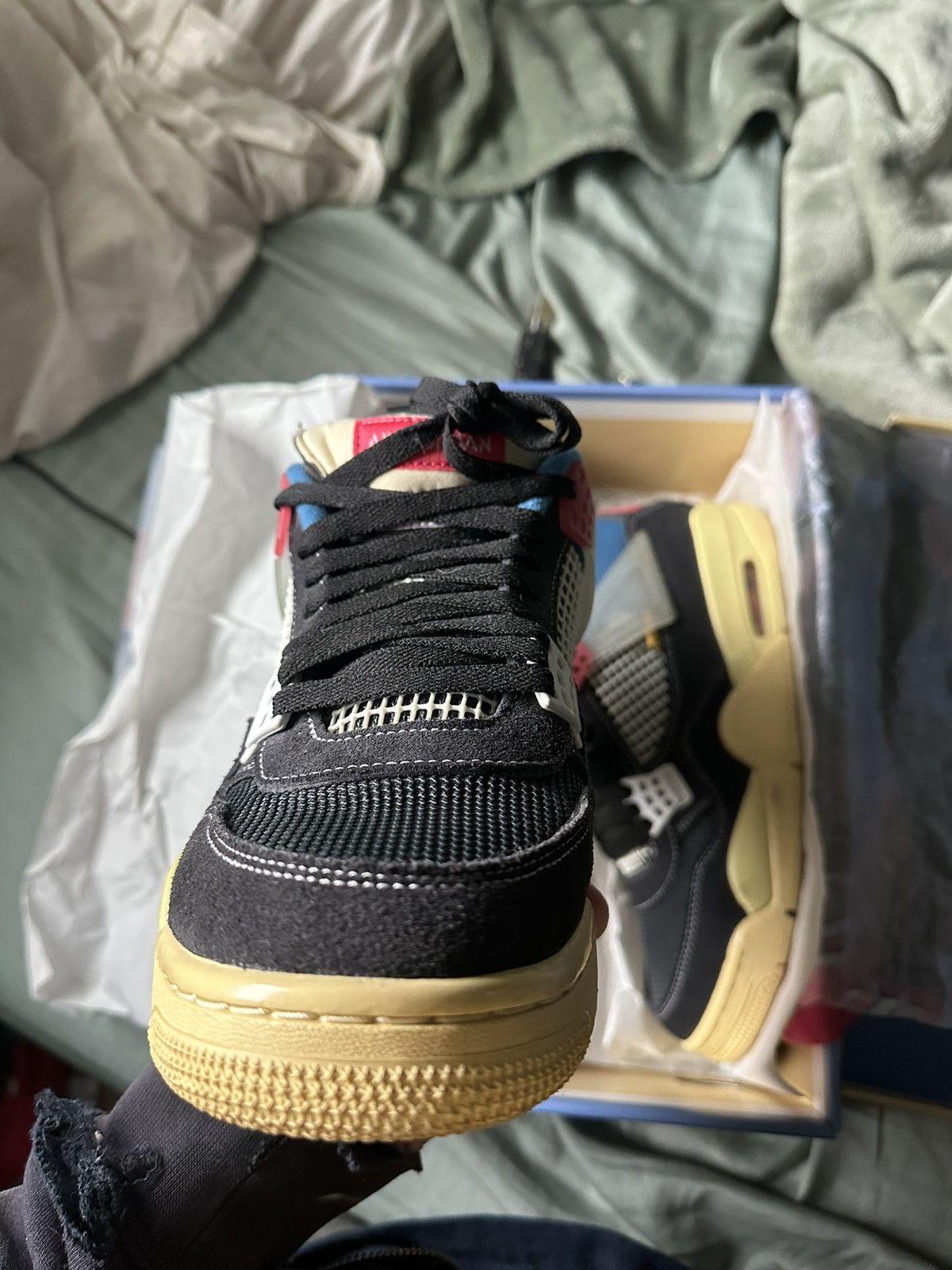 Jordan Brand × Nike × Union LA Union LA x Air Jordan J4 Off Noir Size US 9 / EU 42 - 4 Thumbnail