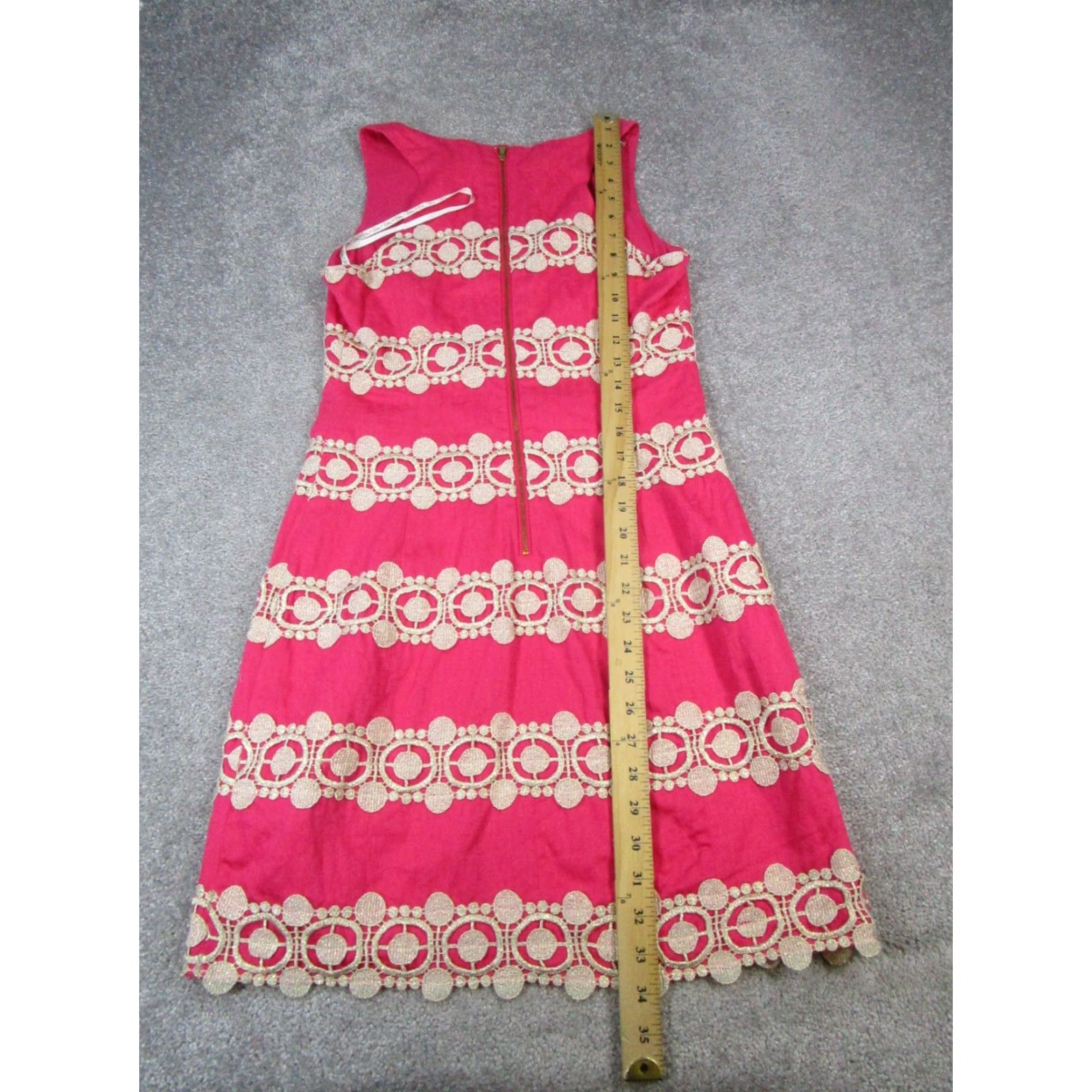 Lilly Pulitzer VINTAGE Lilly Pulitzer Dress Womens 2 Pink Cotton Short Sleeveless V-Neck A-Line Mini Shift 2 Womens Pink Lilly Pulitzer Dress Size XS / US 0-2 / IT 36-38 - 7 Thumbnail