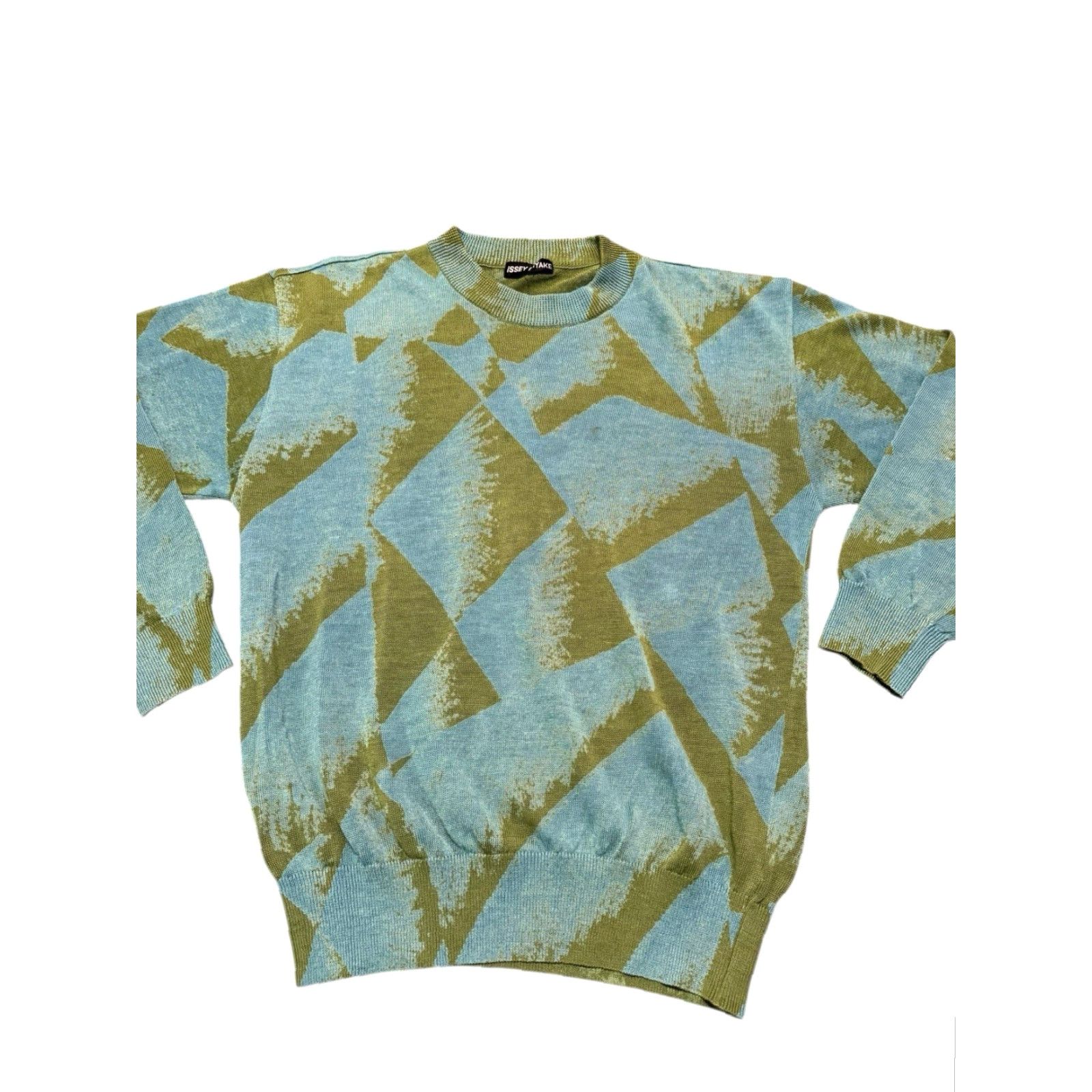 Issey Miyake VINTAGE Issey Miyake Men Abstract Intarsia Linen Sweater ME21KN036 Archival Size US M / EU 48-50 / 2 - 2 Thumbnail