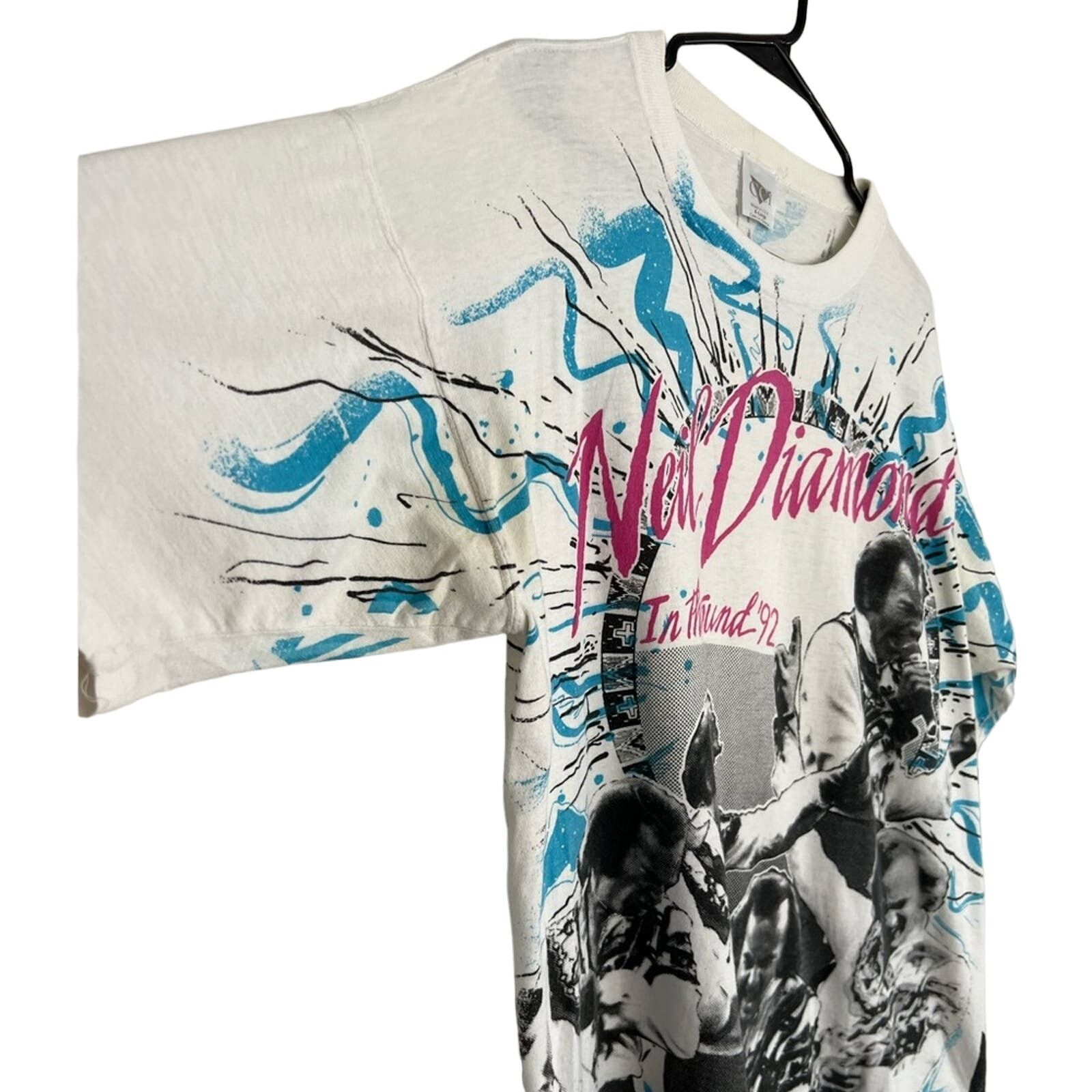 Band Tees Vintage Neil Diamond Shirt Tour Band Tee AOP 90s RARE USA Size US XL / EU 56 / 4 - 5 Thumbnail