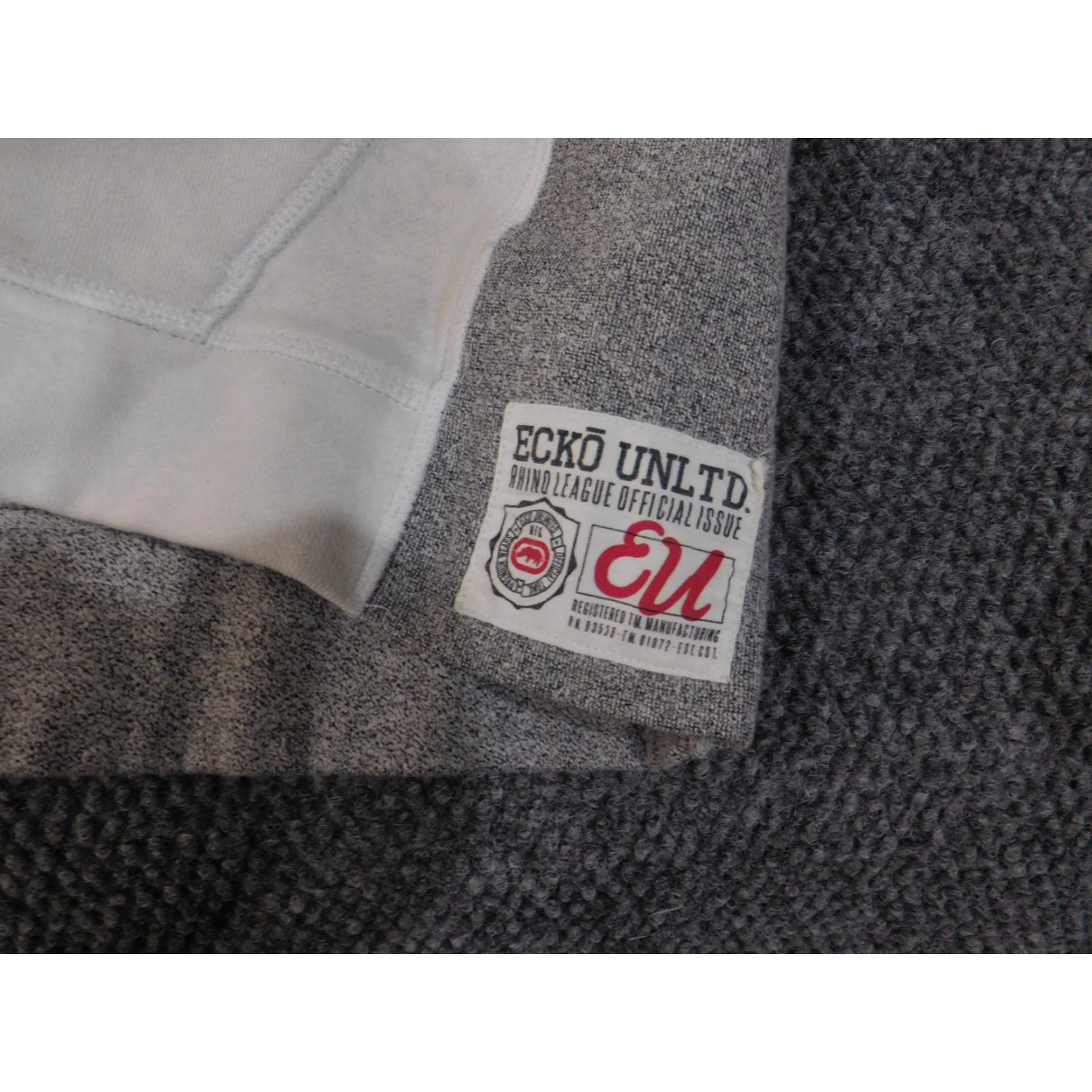 Ecko Unltd. Ecko Unltd Hoodie Mens Large Gray White Pullover Rhino Brand Patch Streetwear Size US L / EU 52-54 / 3 - 6 Thumbnail