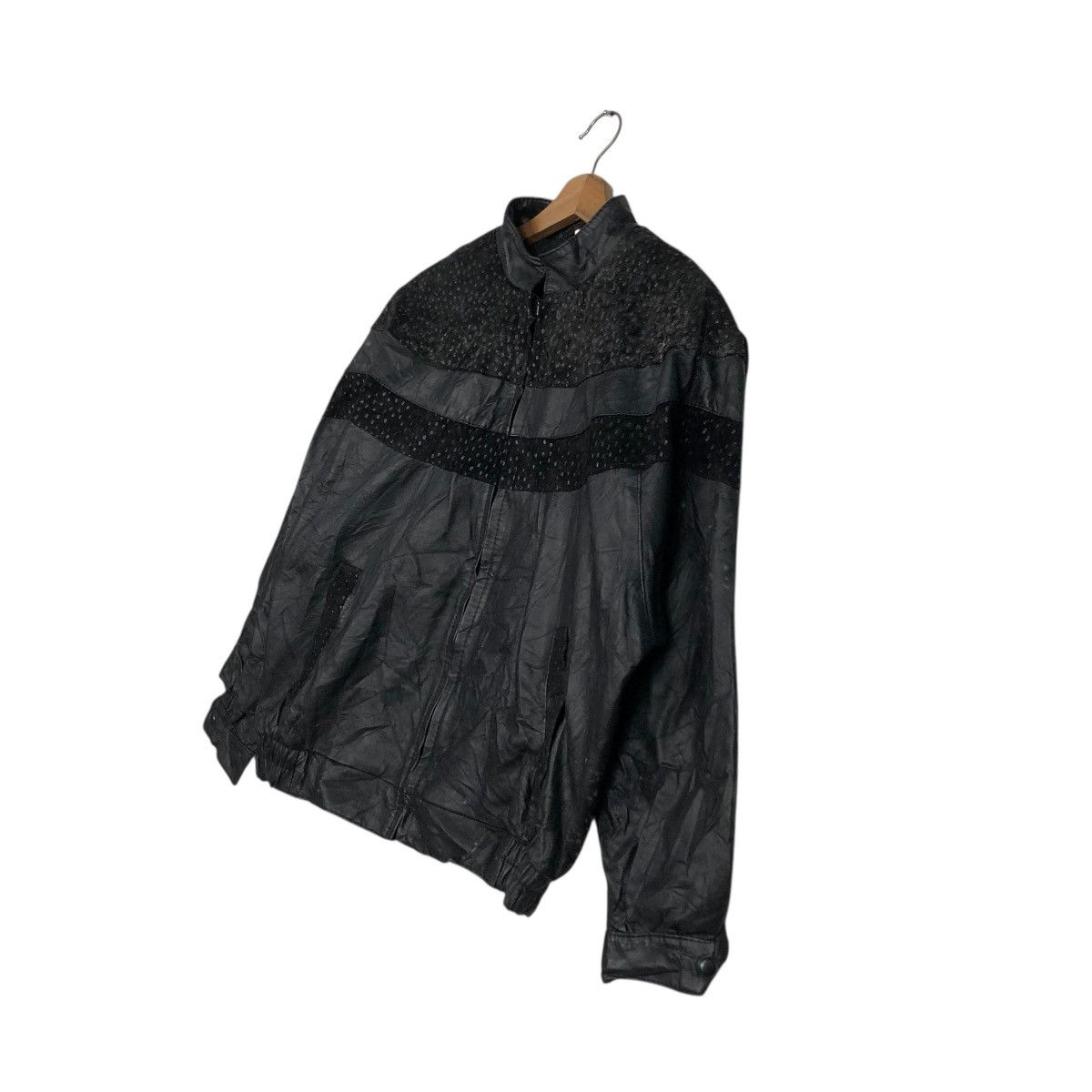 Genuine Leather 🔥VINTAGE UNBRANDED LEATHER BOMBER JACKET ISSEY MIYAKE Size US M / EU 48-50 / 2 - 4 Thumbnail
