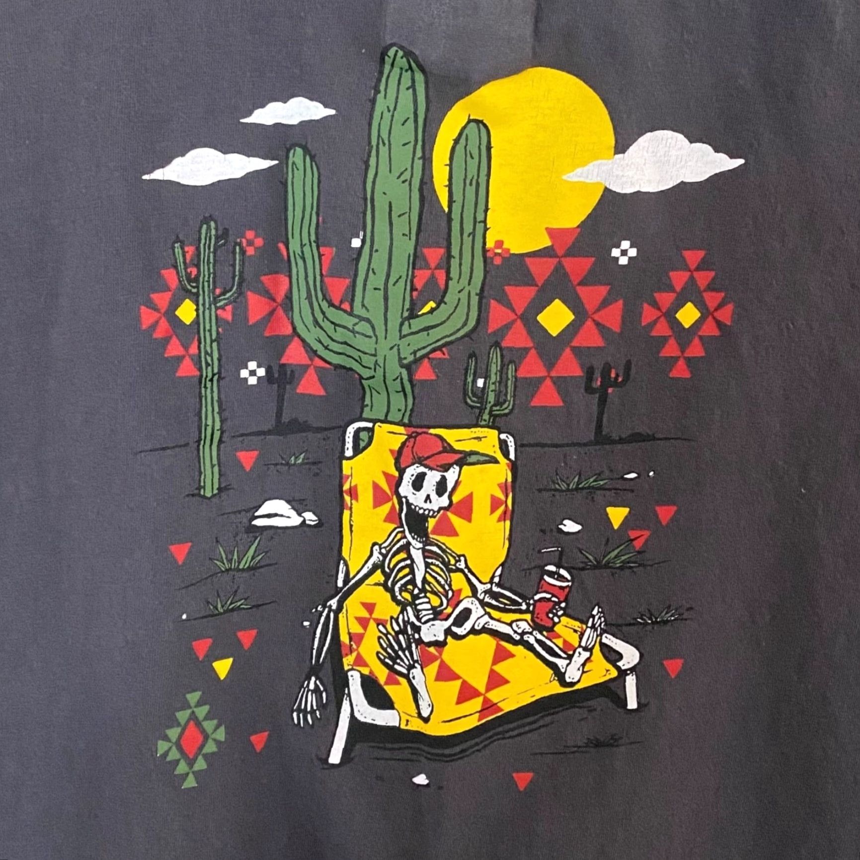 Vintage WXYZ Skull Embroidered Graphic T-Shirt Gray Short-Sleeve Men XL Crew Neck Skeleton Tee Size US XL / EU 56 / 4 - 7 Thumbnail