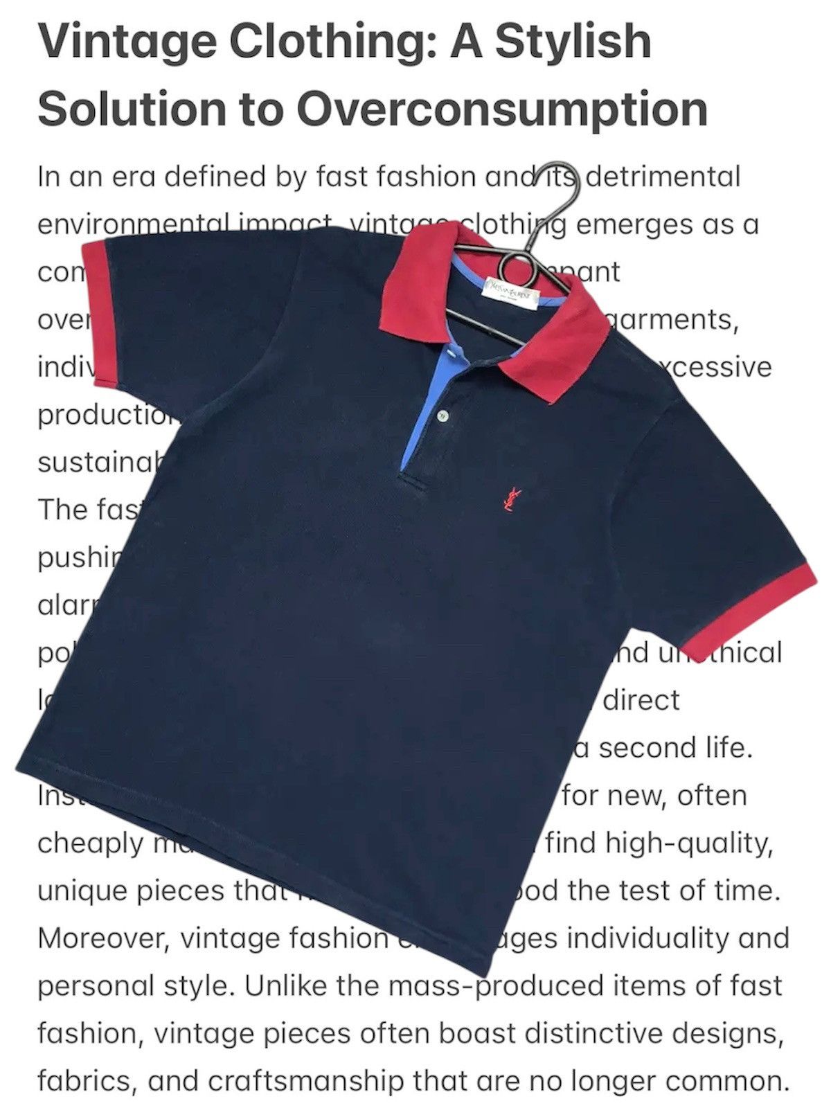 Yves Saint Laurent Vintage polo Yves Saint Laurent logo size M/L Size US L / EU 52-54 / 3 - 1 Thumbnail