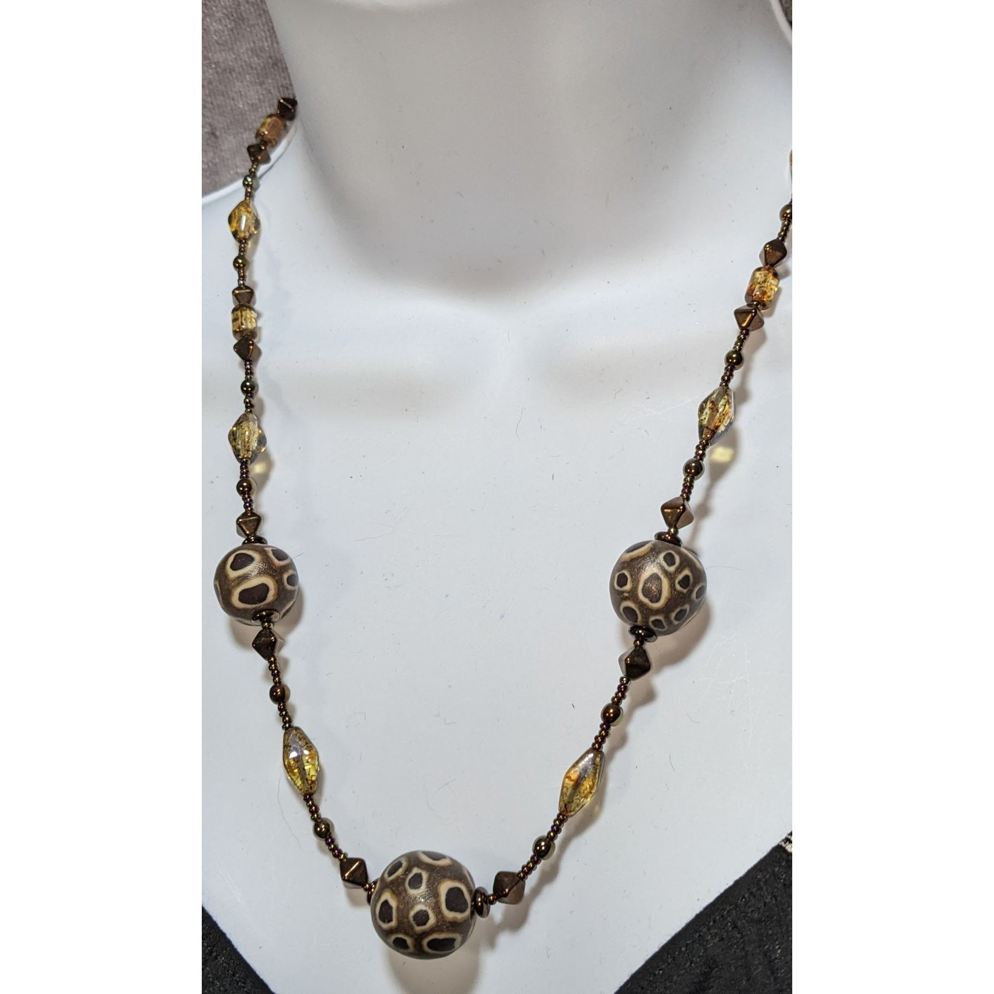 Other Handcrafted Clay & Glass Beaded Rustic Necklace Size ONE SIZE - 5 Thumbnail