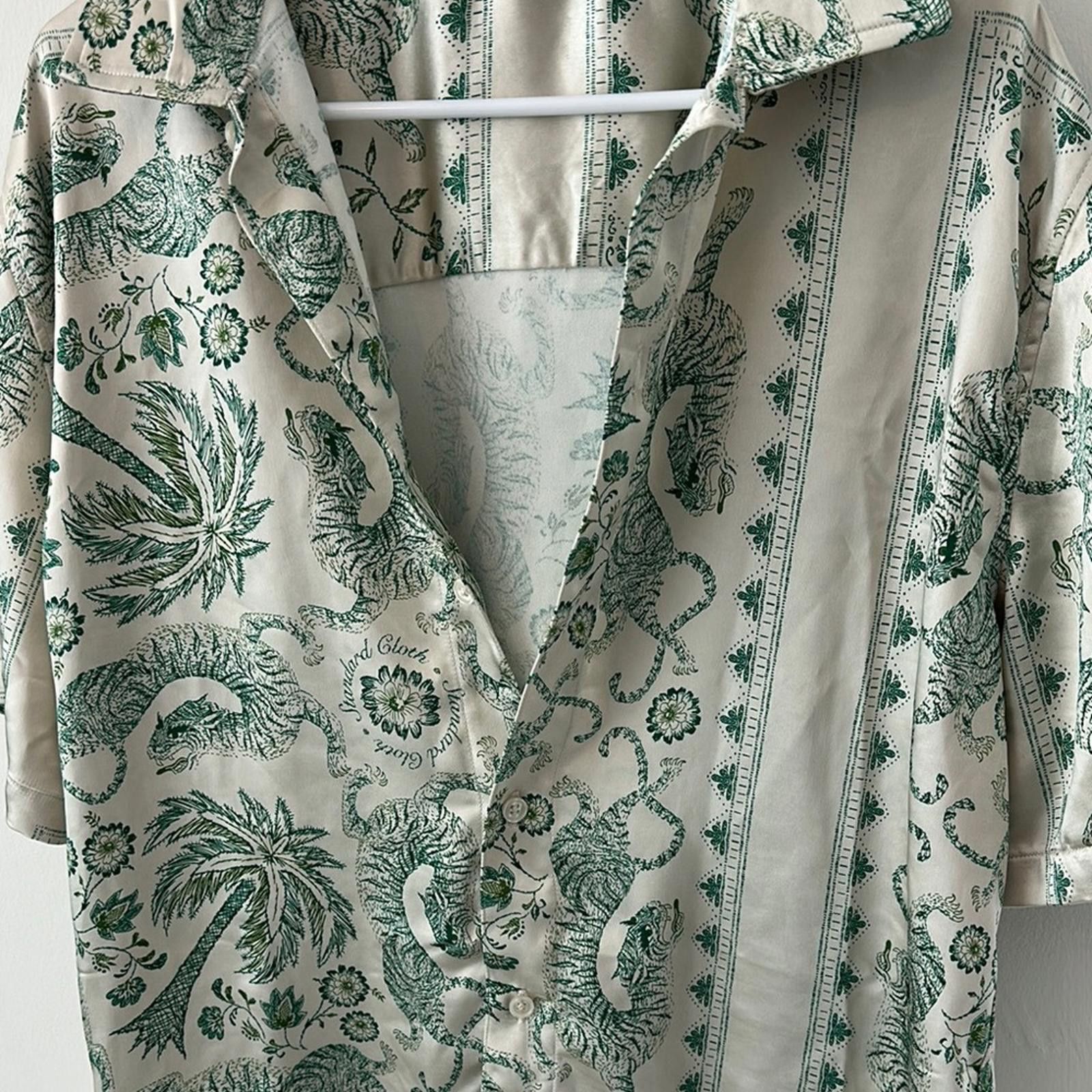 Standard Cloth Green and White Relaxed Graphic Short Sleeve Shirt Size US M / EU 48-50 / 2 - 3 Thumbnail