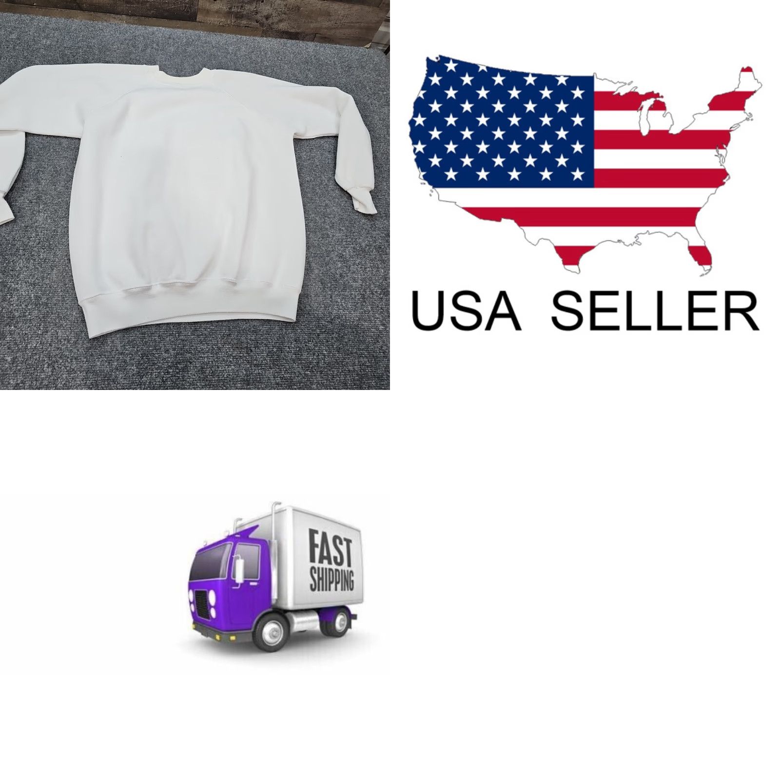 Hanes VINTAGE Hanes Sweatshirt Men L White 90s Crew Neck Zip Pullover Long Sleeve Made in USA XL Regular White Crew Neck Men Size US XL / EU 56 / 4 - 9 Thumbnail