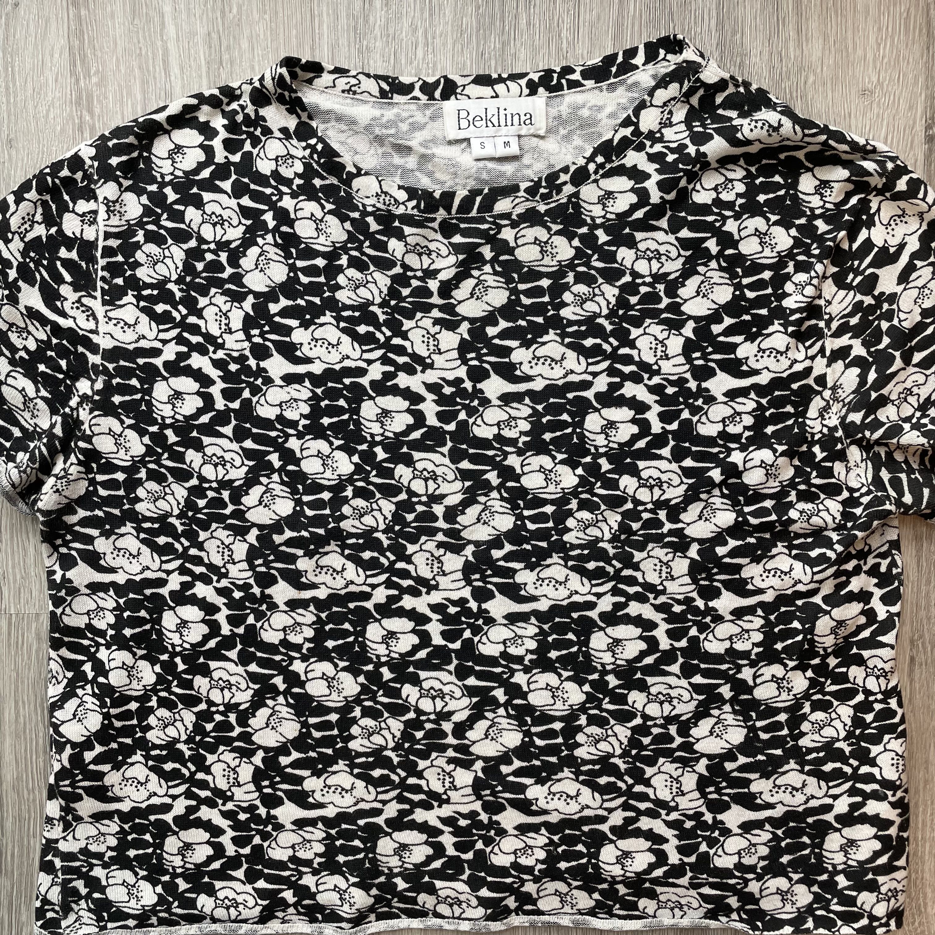 Beklina Beklina Floral Knit Crop Top and Skirt Set Black White S/M Size M / US 6-8 / IT 42-44 - 3 Thumbnail
