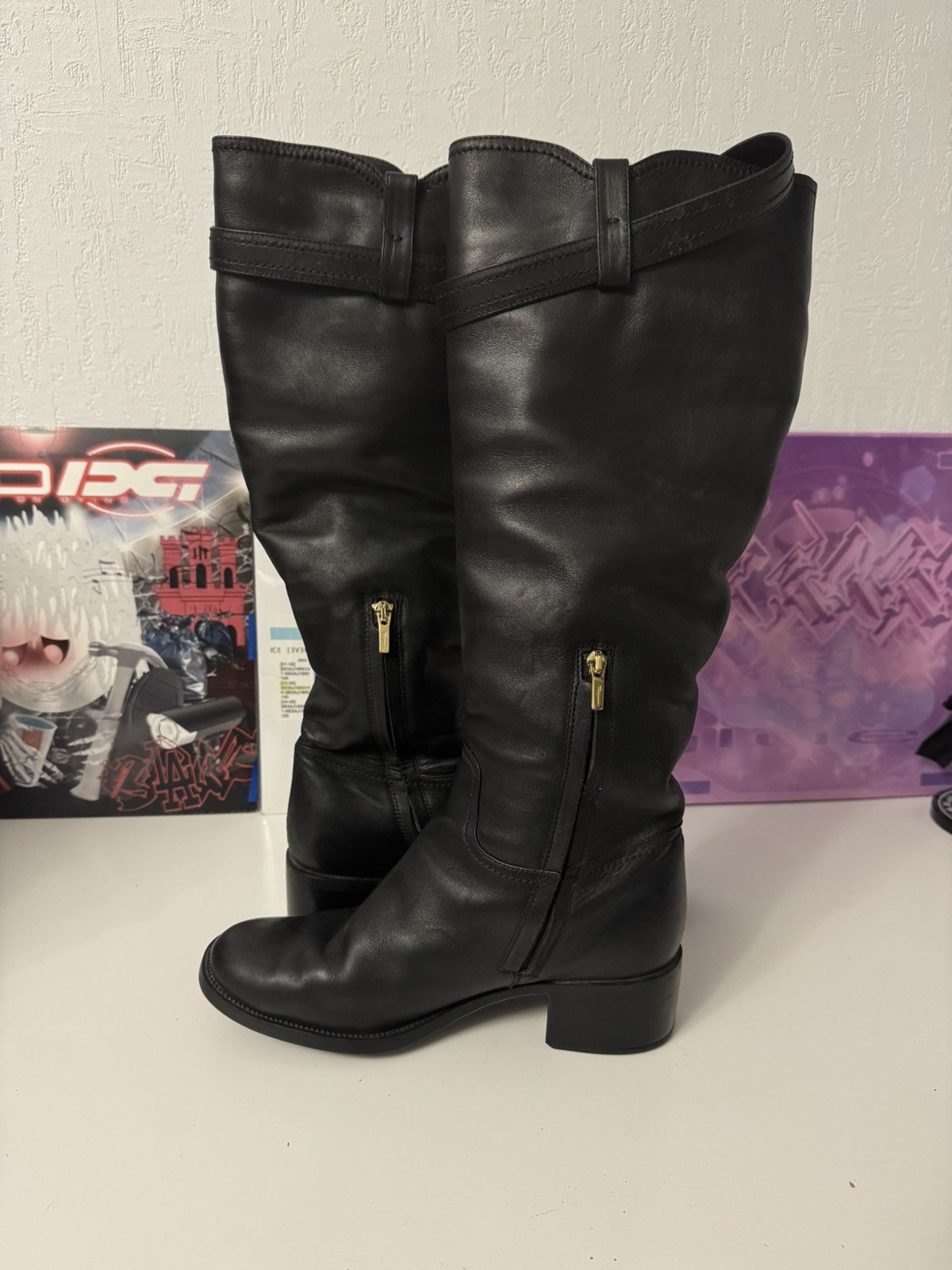 Salvatore Ferragamo Salvatore Ferragamo Leather Knee High Boots Gancini Gold Size US 9.5 / IT 39.5 - 6 Thumbnail