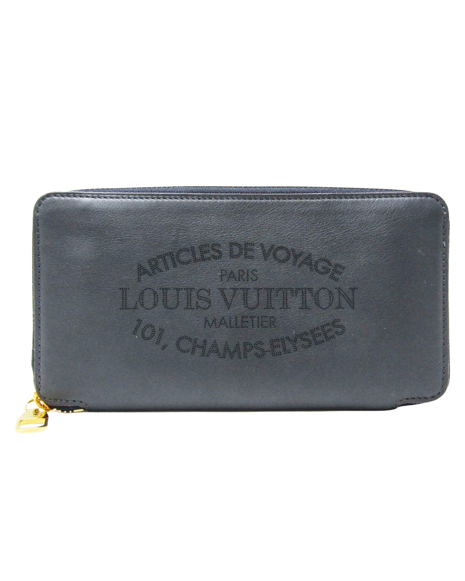 image of Louis Vuitton Luxurious Cobalt Leather Bi-Fold Wallet in Grey, Women's