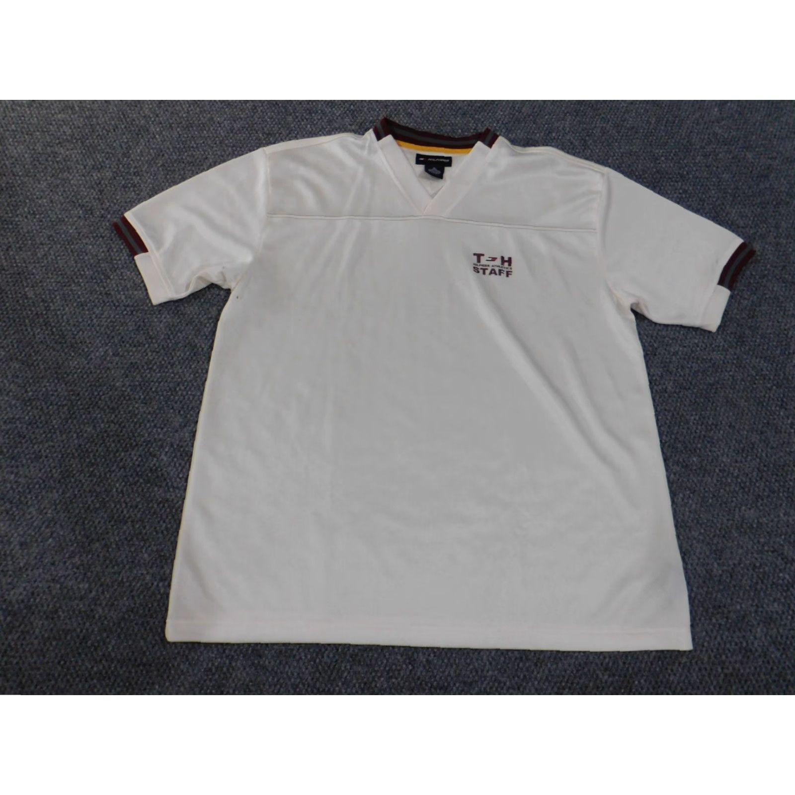 Tommy Hilfiger VINTAGE Tommy Hilfiger Shirt XL White Mens Athletics Stretch Retro Y2K Size US XL / EU 56 / 4 - 2 Thumbnail