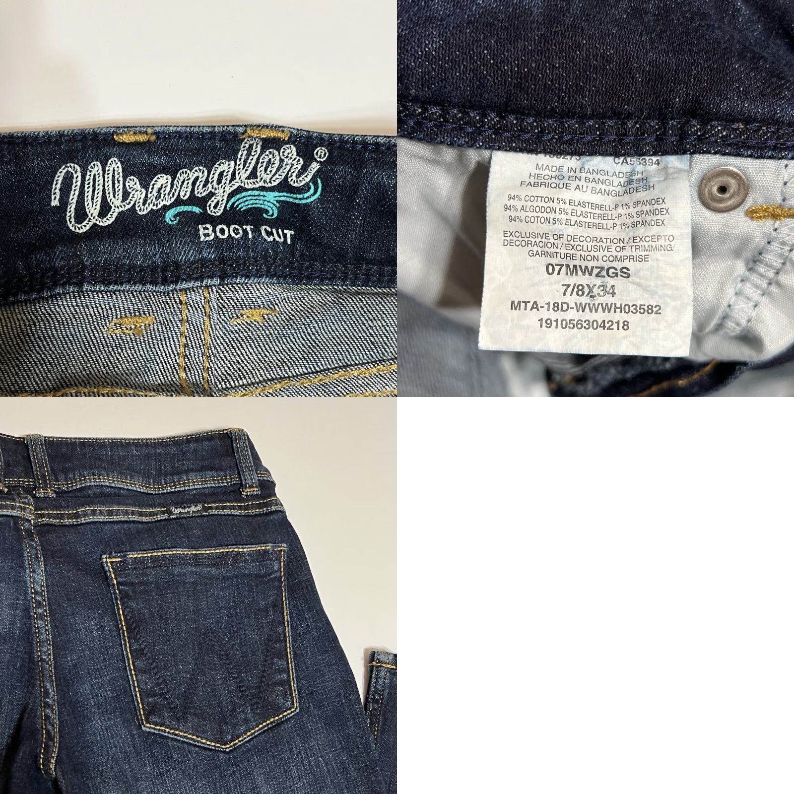 Wrangler Wrangler Retro Jeans Women Bootcut Denim 30 in Blue Sadie 7/8x34 Regular Size 28" / US 6 / IT 42 - 8 Thumbnail