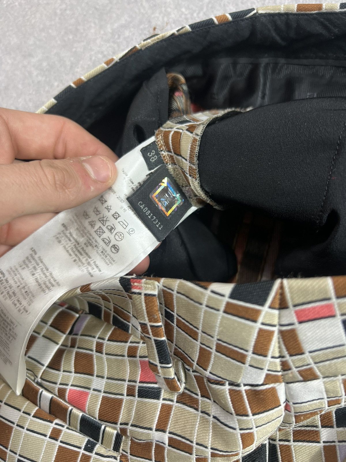 Fendi Fendi Women's Made In Italy Wool Silk Blend Geometric Print Size 42S - 8 Thumbnail