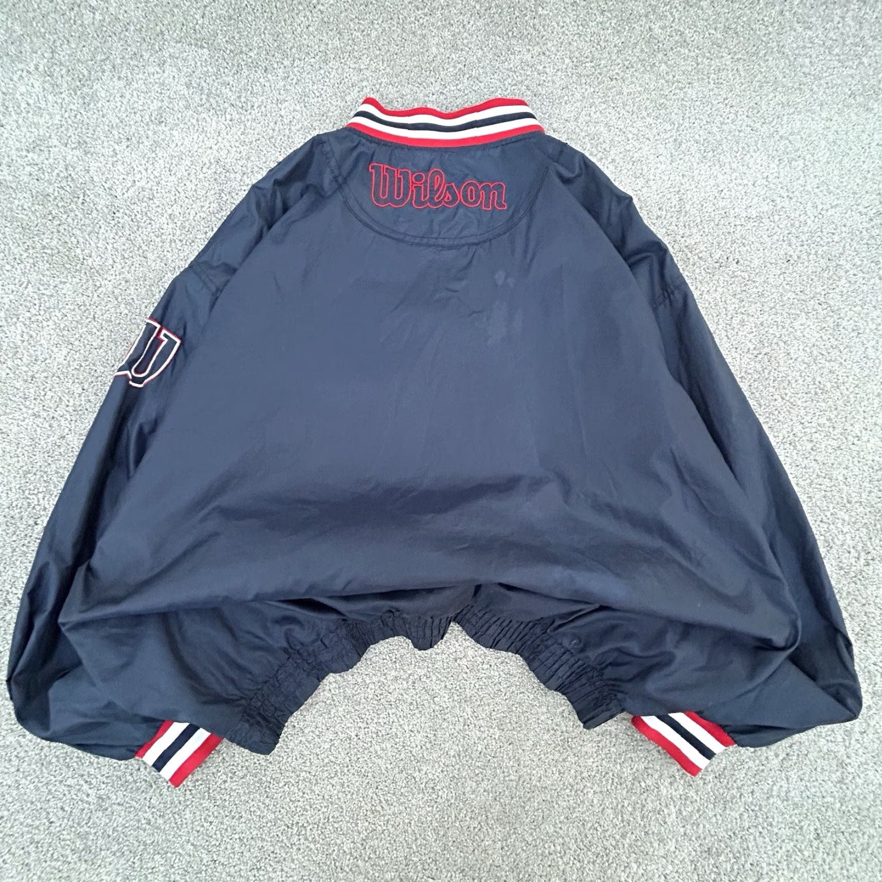 Wilson VINTAGE Wilson Jacket Adult 2XL Windbreaker Zip Nylon Blue Sports 90s Pockets Embroidered Logo Size US XXL / EU 58 / 5 - 2 Thumbnail