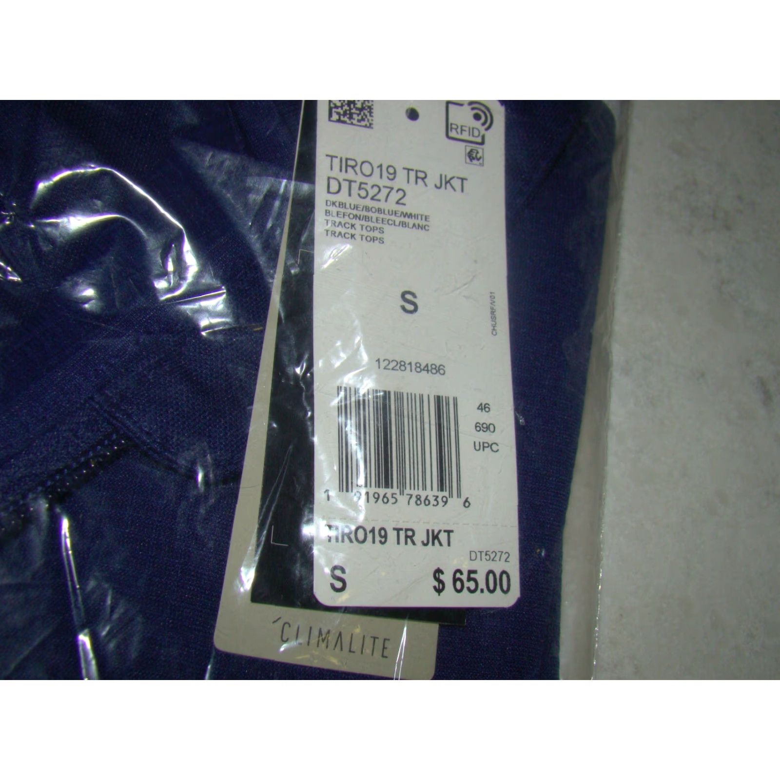 Adidas NWT Adidas Mens Small Jacket Blue Climalite TIRO19 Full Zip Track Soccer Size US S / EU 44-46 / 1 - 4 Thumbnail