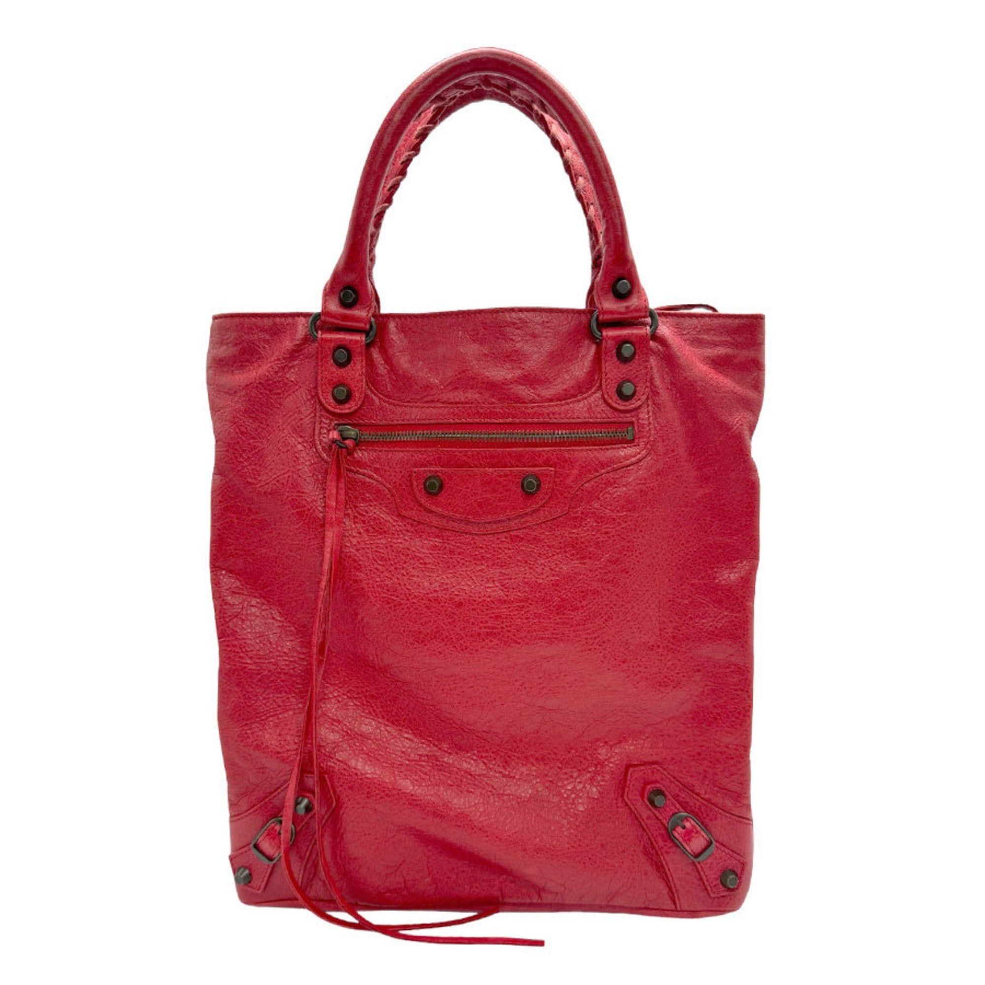 Balenciaga BALENCIAGA Shoulder Bag Leather Red Men's Women's ...