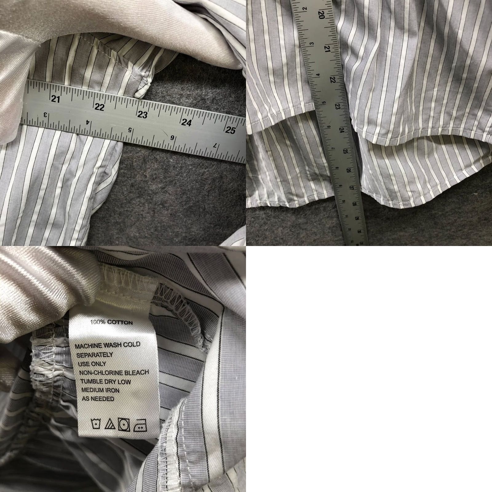 Vintage Trovota Birds Of Paradis Shirt Womens L Gray Striped Button Up 3/4 Sleeve Peplum Long Sleeve Casual Shirt Size L / US 10 / IT 46 - 8 Thumbnail