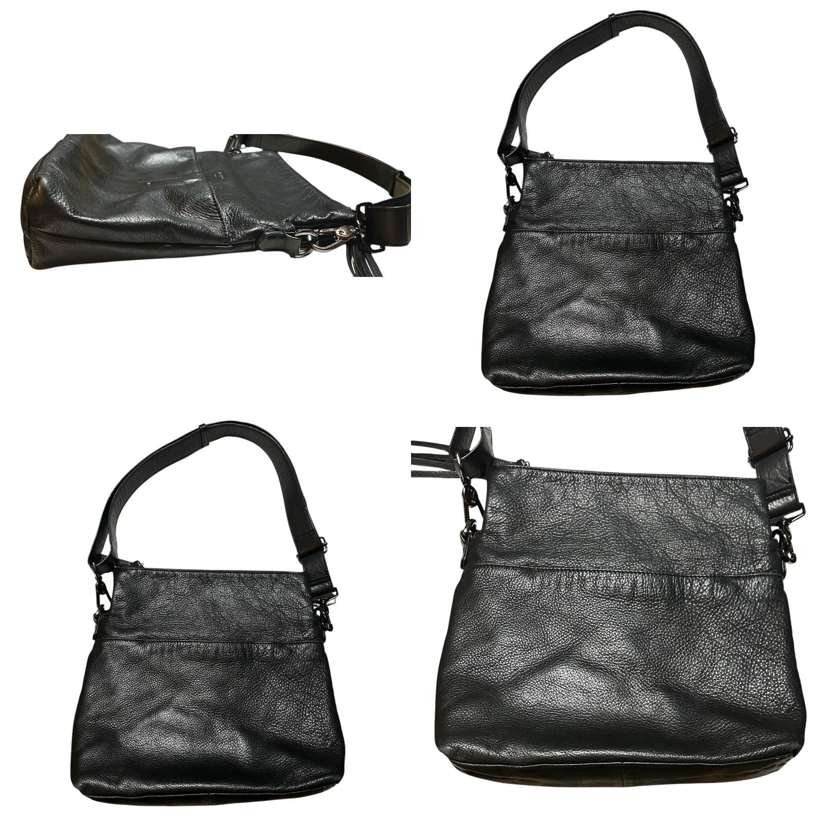 Vintage Margot New York HandBag Crossbody Purse Black Leather Women’s Shoulder Bag Crossbody Strap Adjustable Bag Charm Size ONE SIZE - 9 Thumbnail